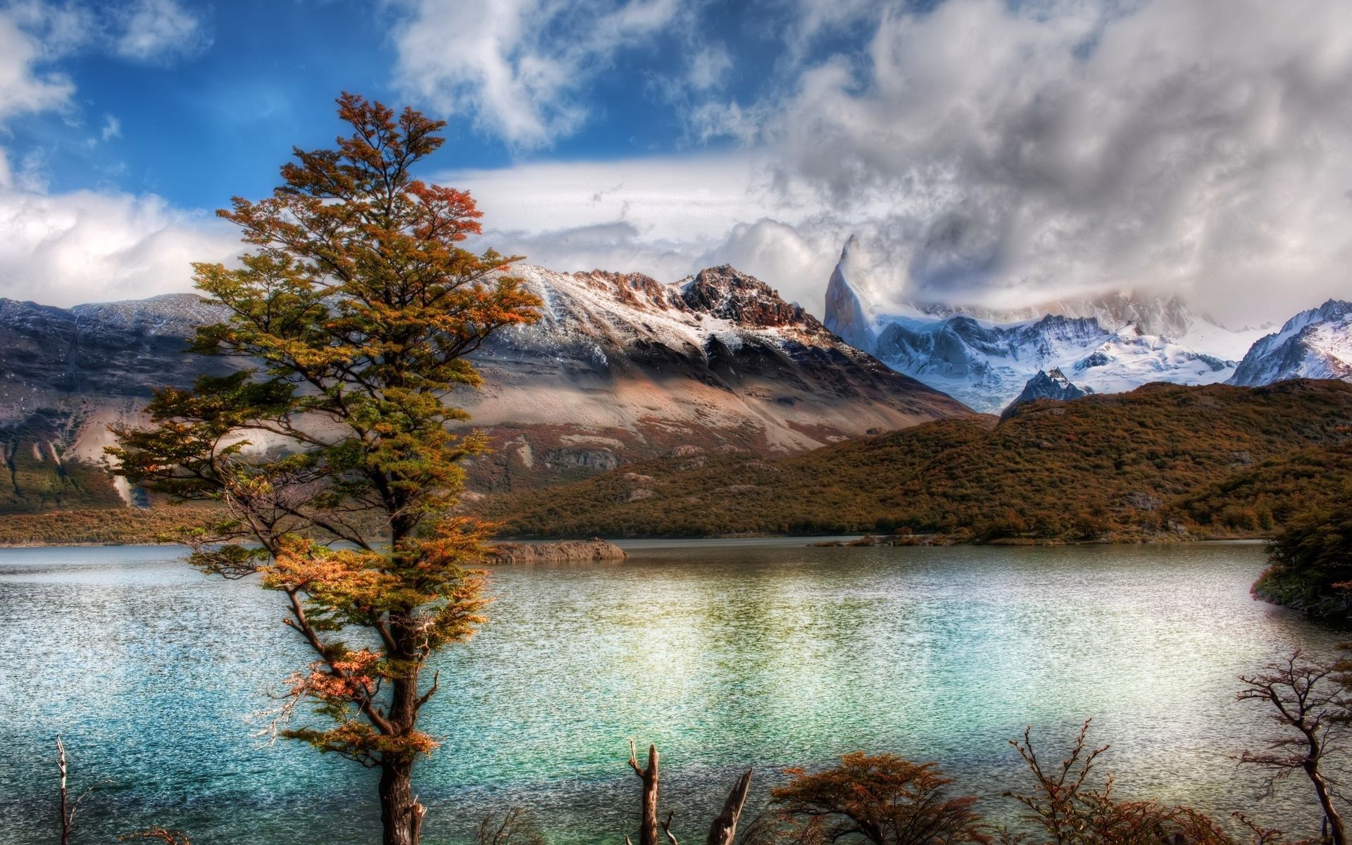 Laden Sie das Baum, Holz, Natur, Clouds, See, Mountains-Bild kostenlos auf Ihren PC-Desktop herunter