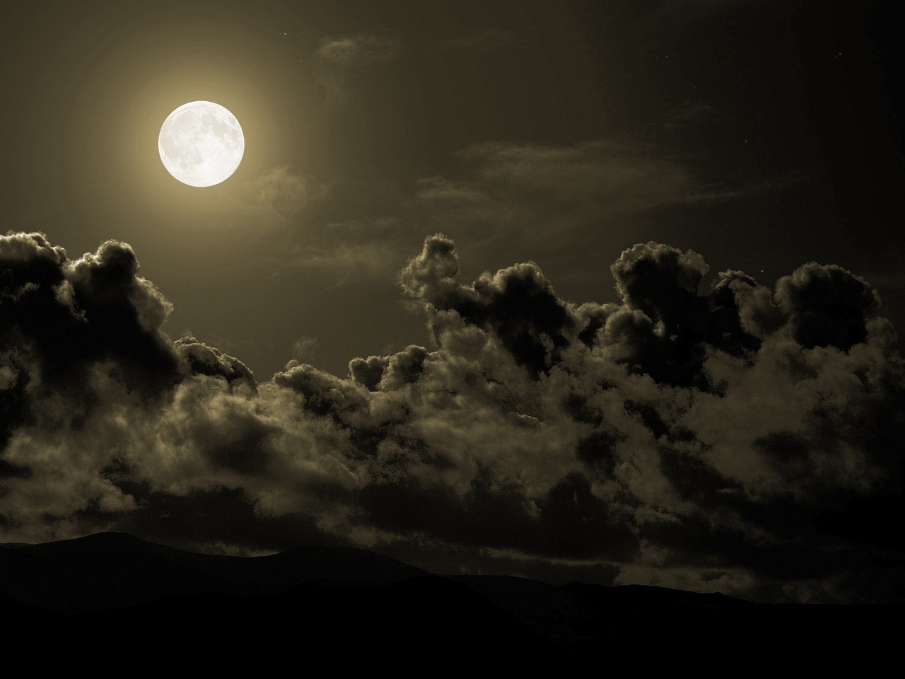 免费下载景观, 夜, 月球手机壁纸。