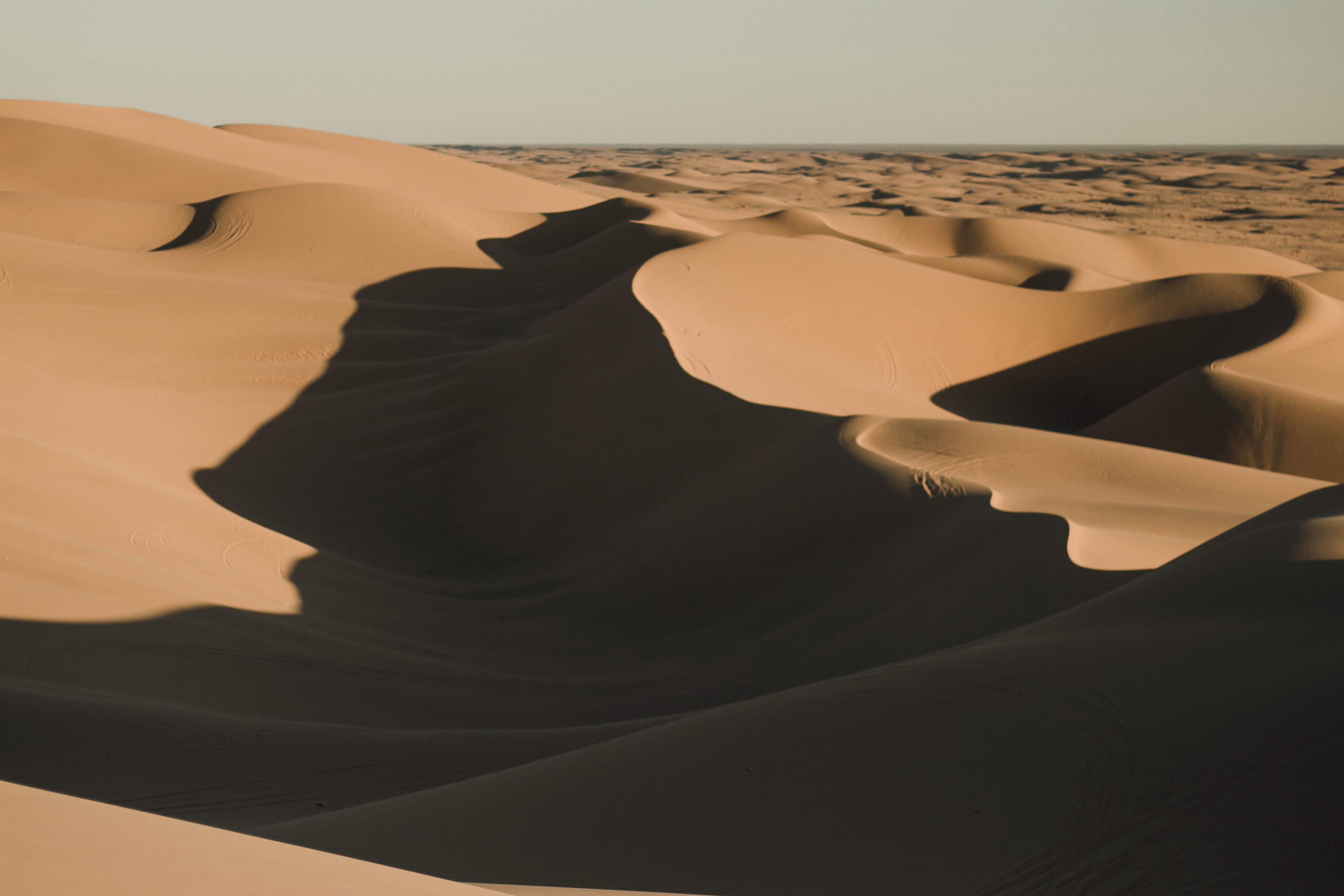 nature, sand, desert, shadows, dunes