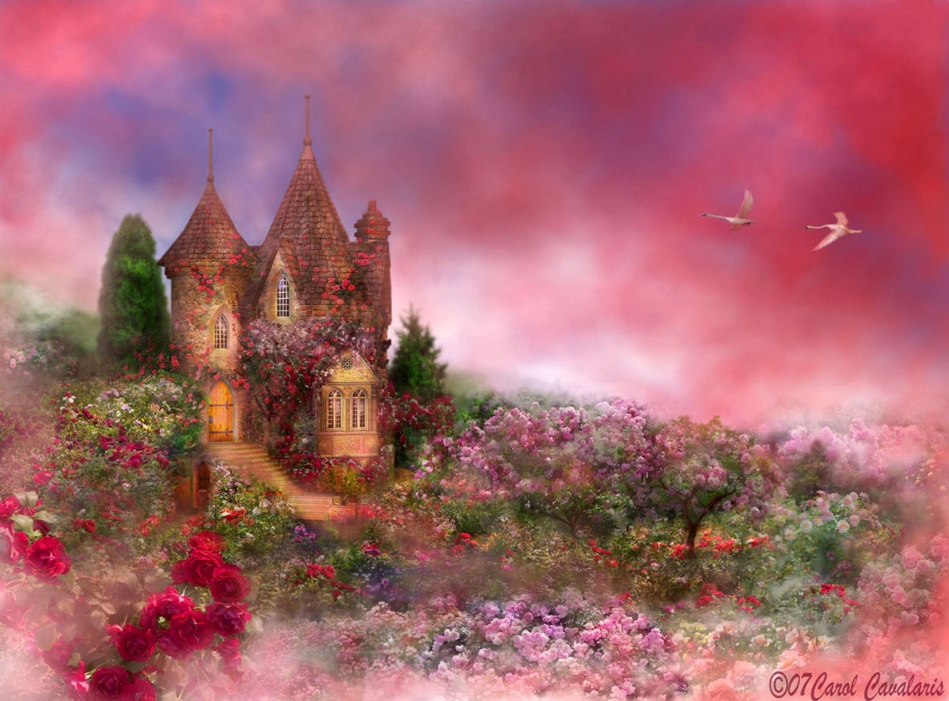Сказочный дворец в цветах