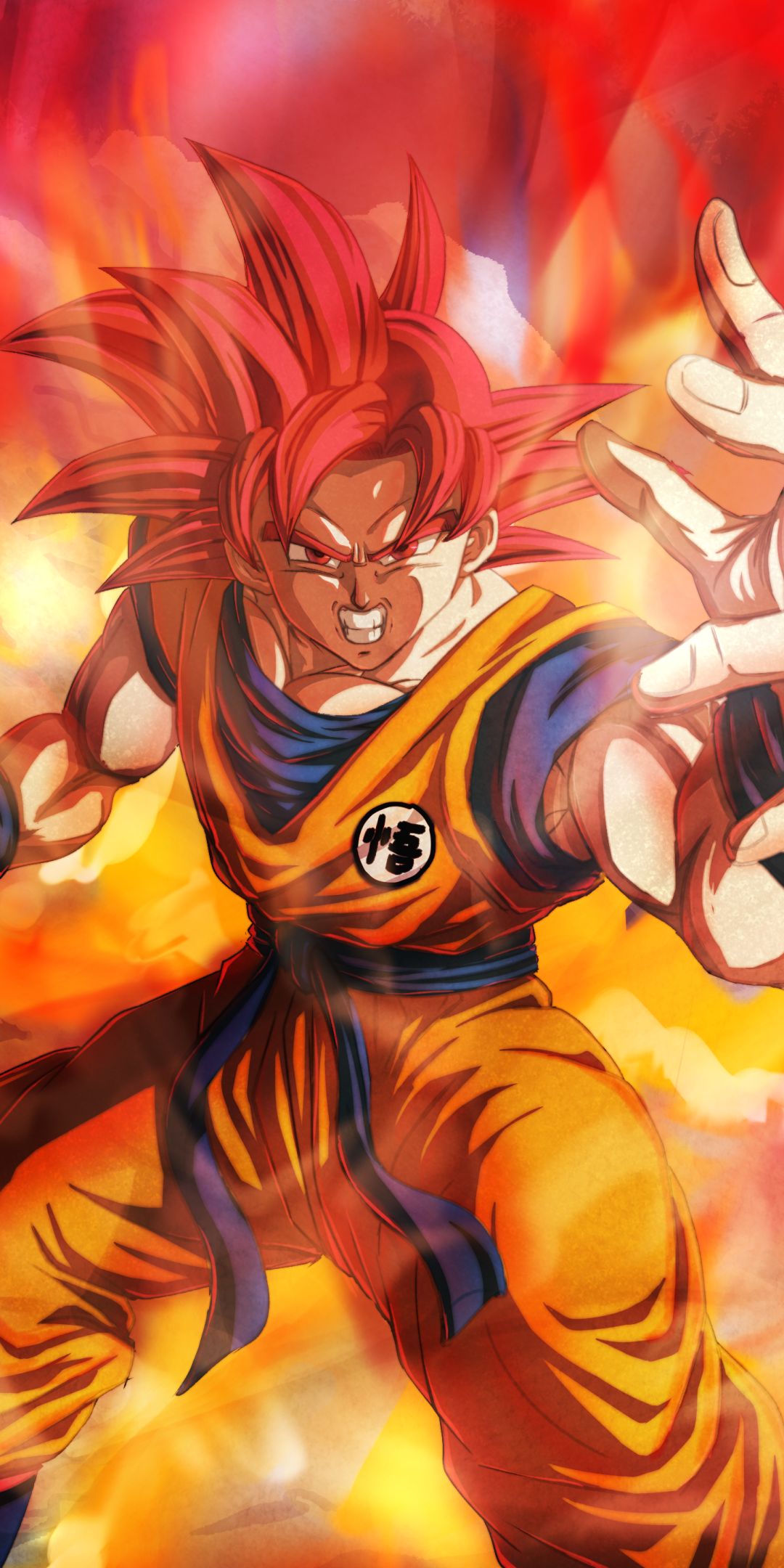 Goku ssj god, anime, dragon ball super, HD phone wallpaper