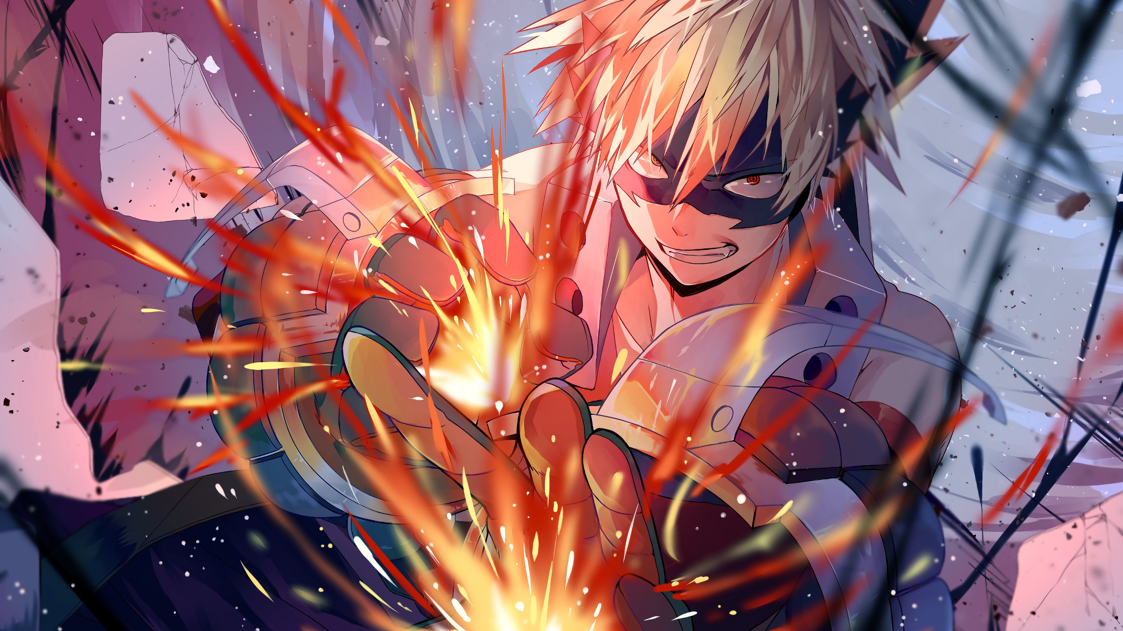 Free download wallpaper Anime, Fire, Blonde, Katsuki Bakugou, My Hero Academia on your PC desktop