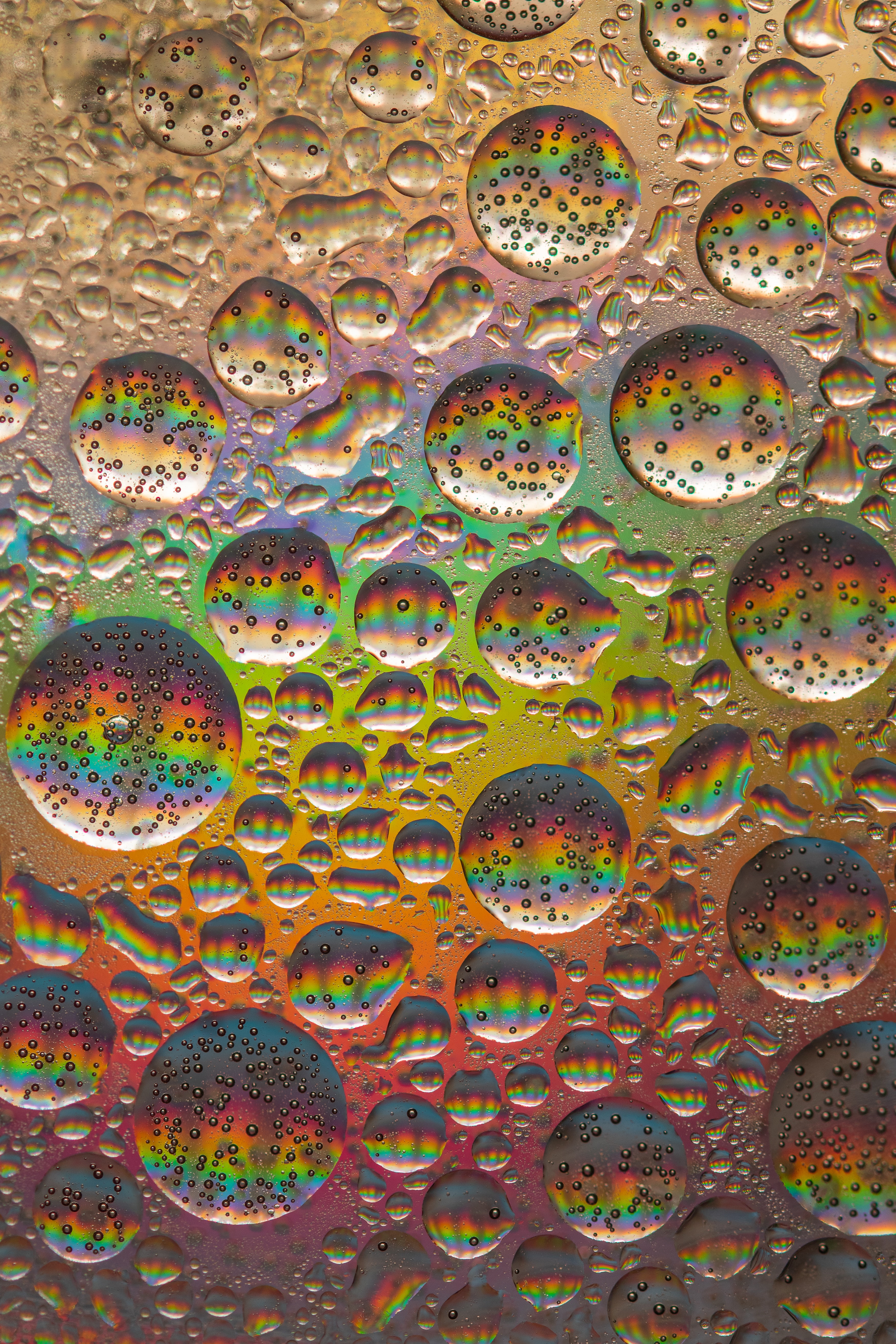 abstract, bubbles, rainbow, round