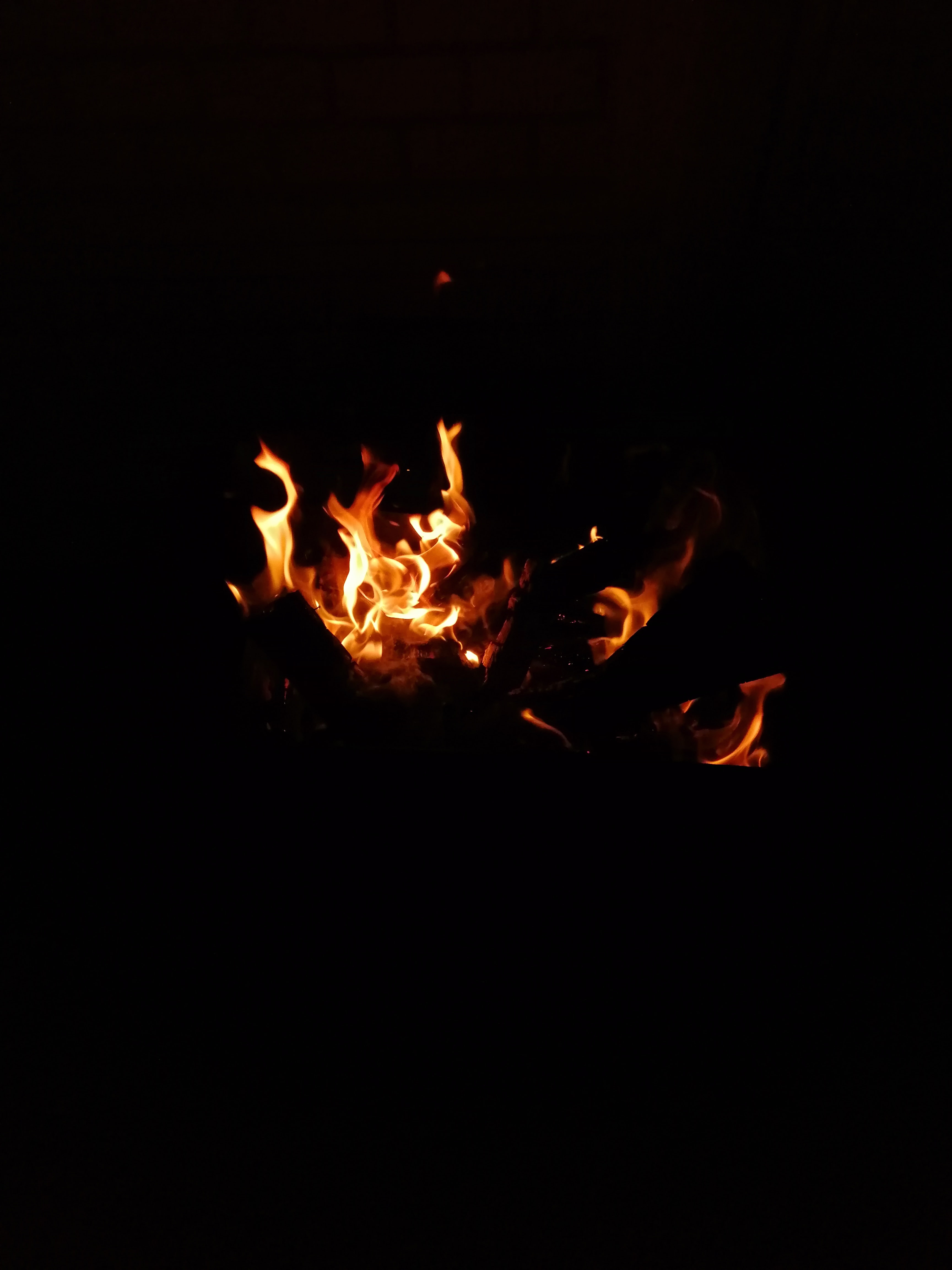 Horizontal Wallpaper fire, bonfire, dark, flame, sparks
