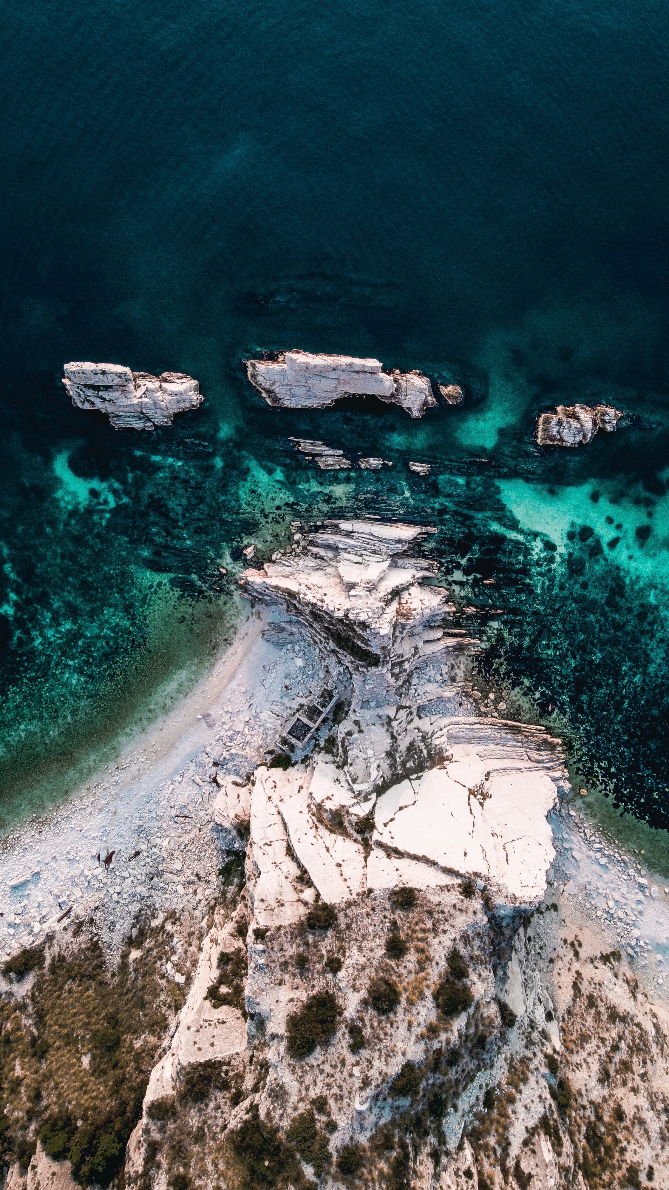island, view from above, nature, stones, sea, rocks UHD