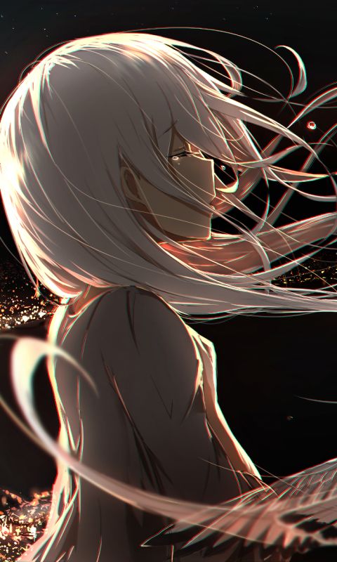 Download wallpaper 1280x2120 blonde, ia, long hair, anime girl, vocaloid,  iphone 6 plus, 1280x2120 hd background, 4087