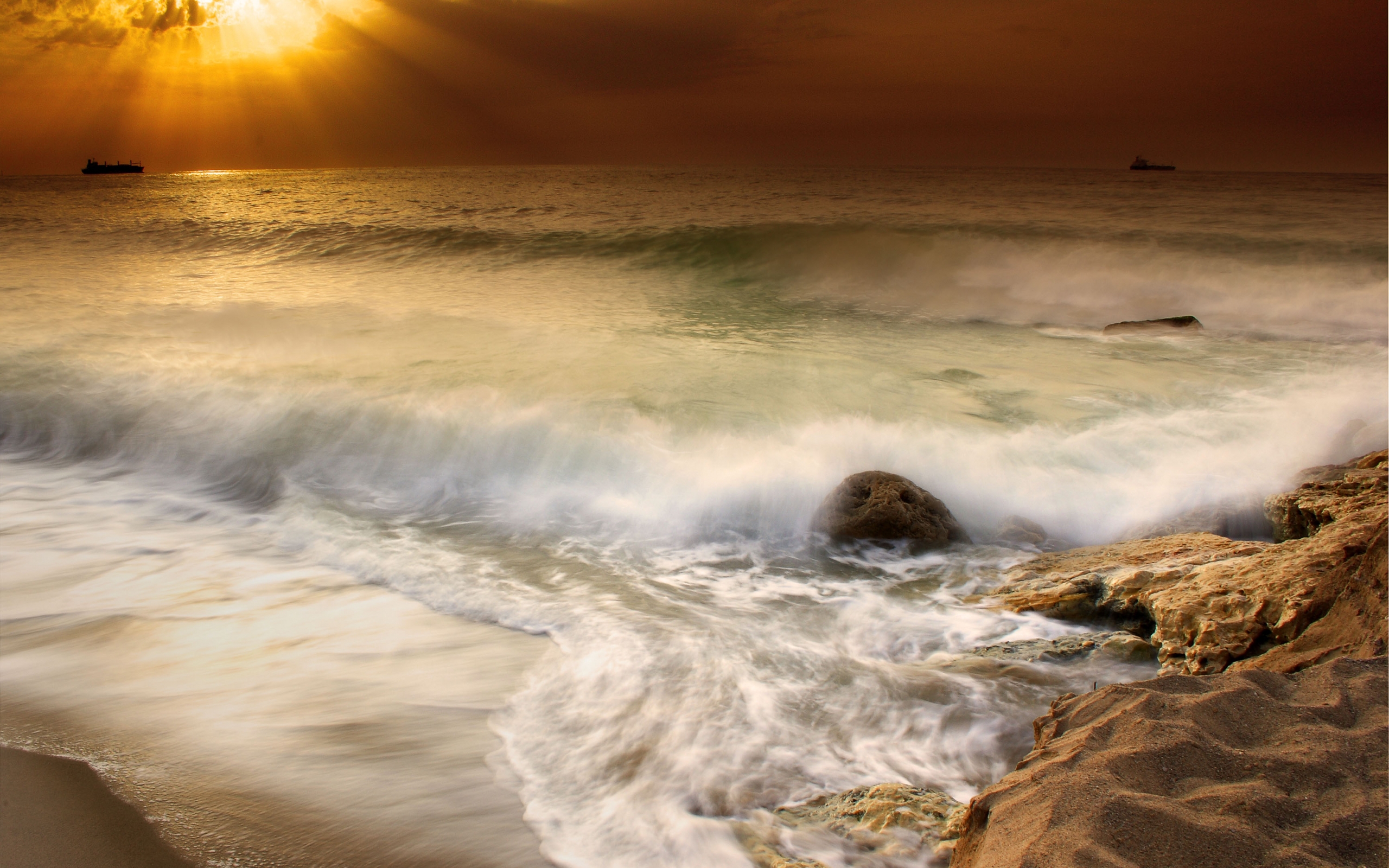 Download mobile wallpaper Waves, Sea, Landscape for free.