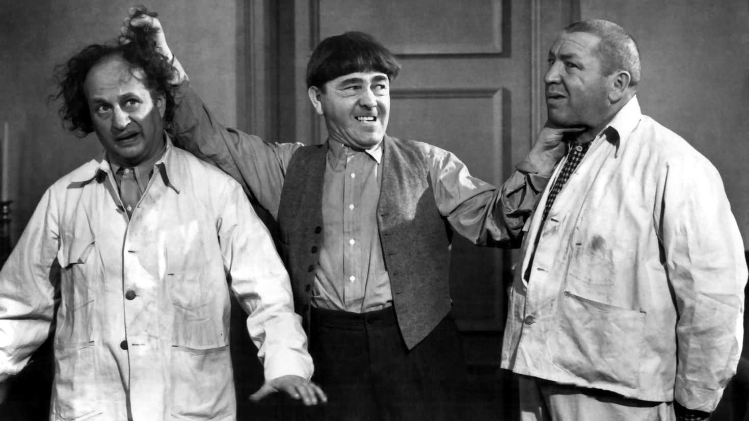 Трое 6. Ларри МО И Керли. Larry stooge. Three stooges. Три комика.