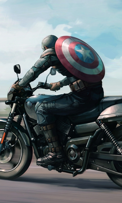 Mobile wallpaper Captain America Motorcycle Harley Davidson