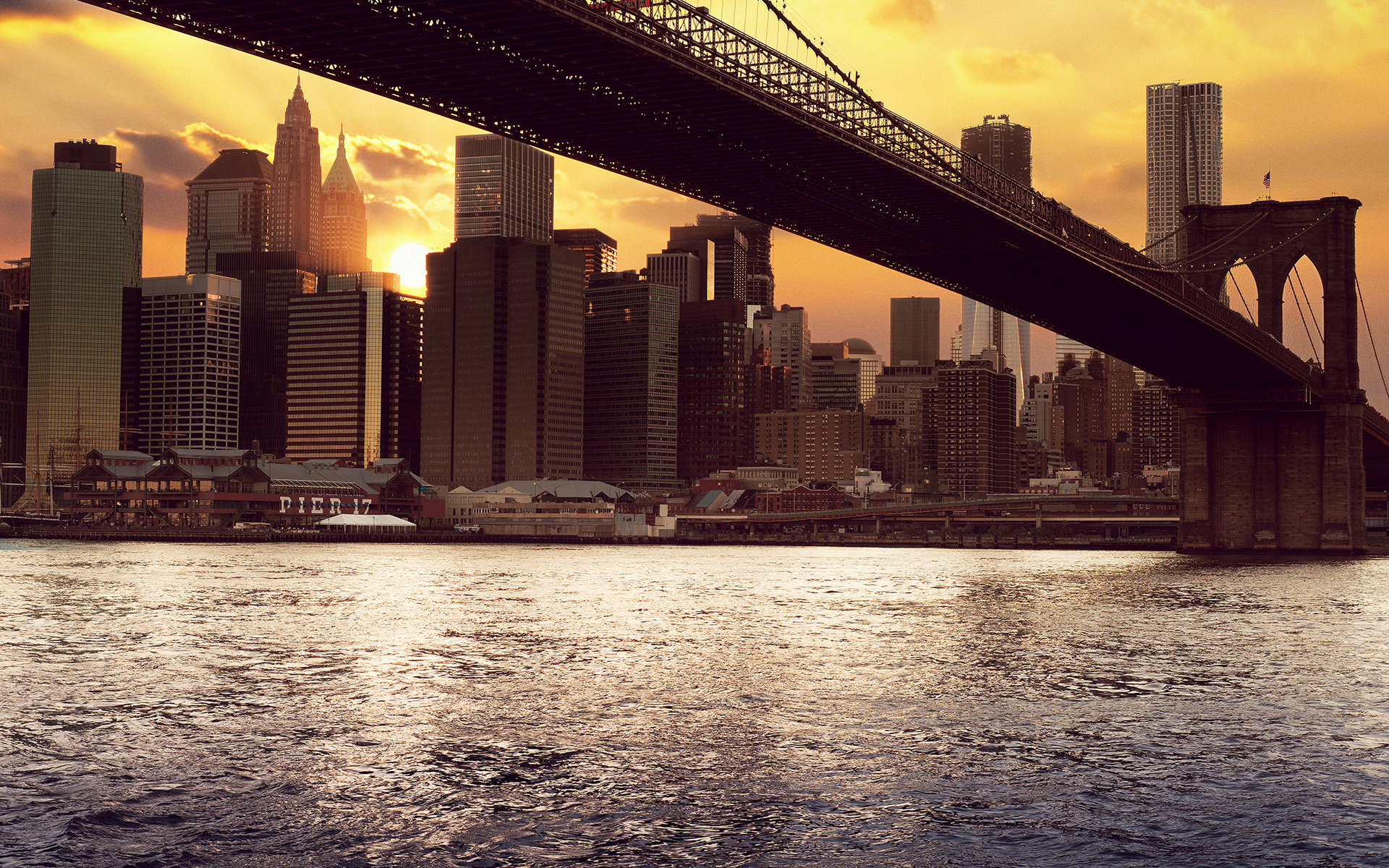 Нью Йорк Эстетика Бруклинский мост