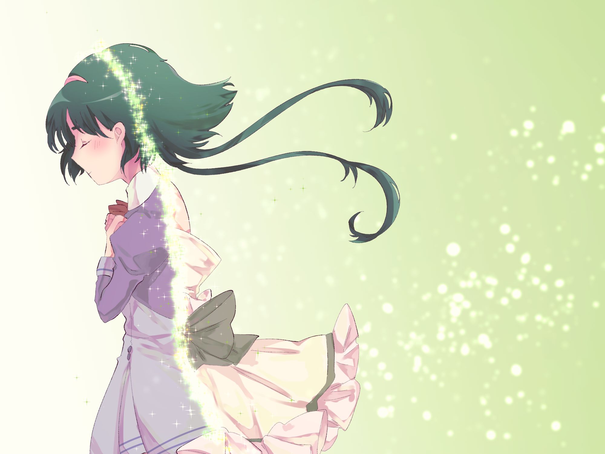 Minty anime girl illustration