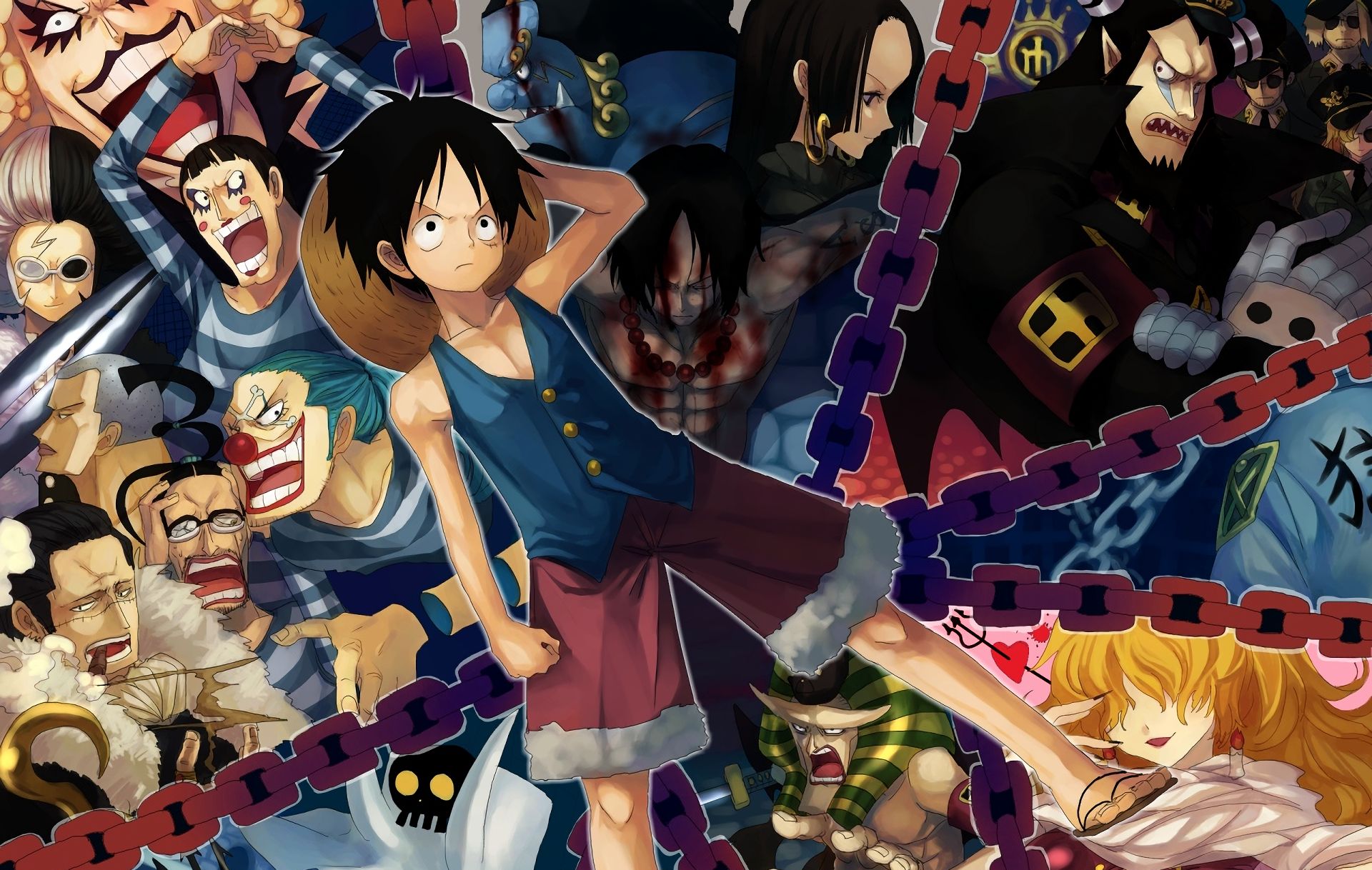 boa hancock, anime, one piece, baggy (one piece), crocodile (one piece), jinbe (one piece), monkey d luffy, portgas d ace wallpaper for mobile