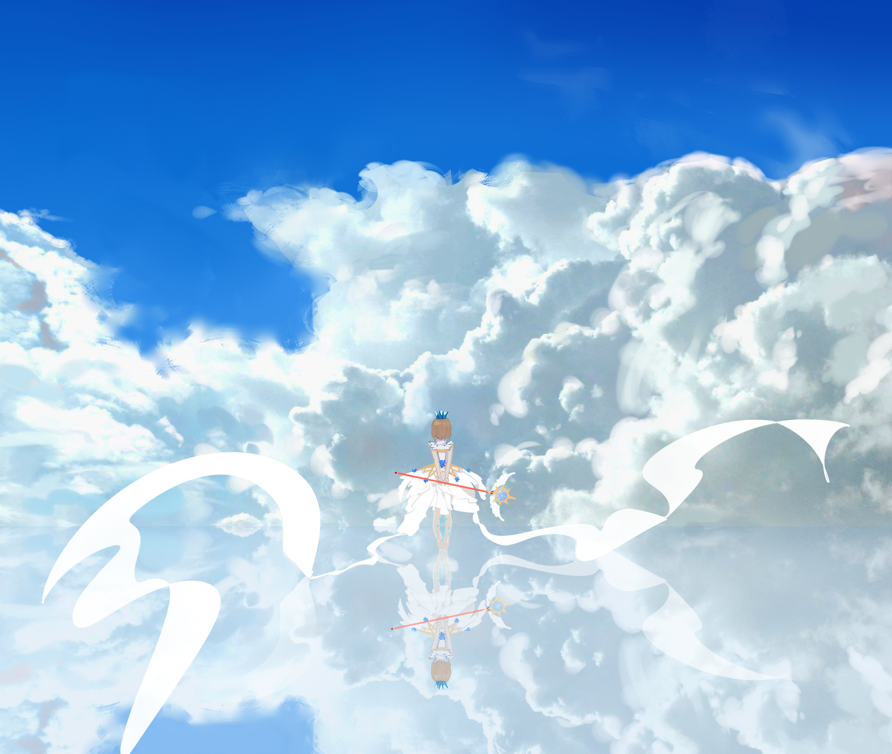 Белые облака аниме
