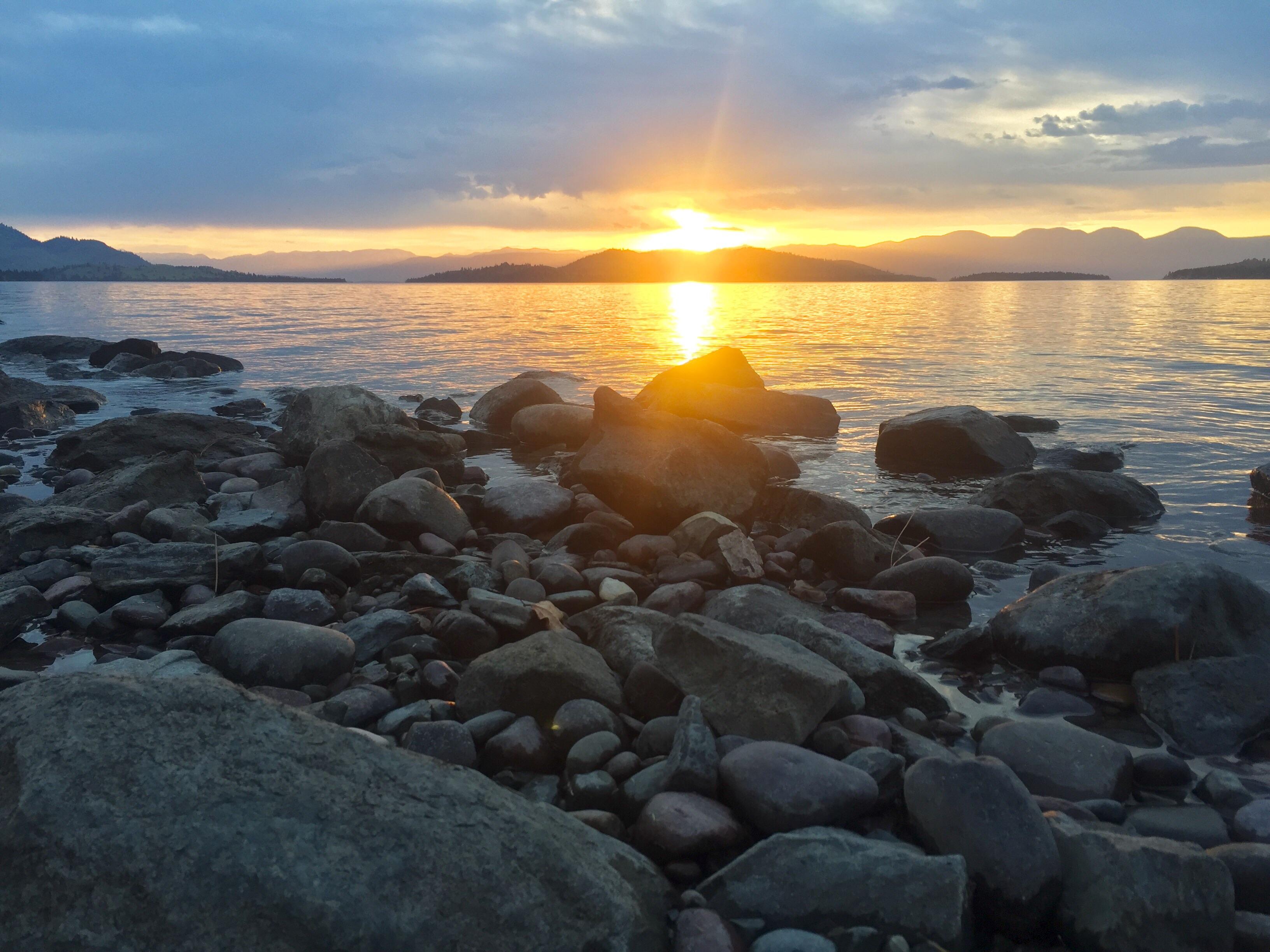 sunrise, nature, earth, lake, flathead lake, landscape, montana, lakes Smartphone Background