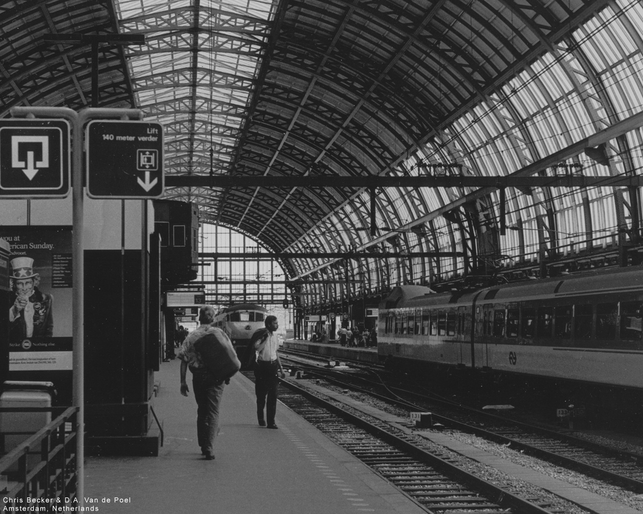 Download mobile wallpaper Train, Subway, Train Station, Man Made, Black & White for free.