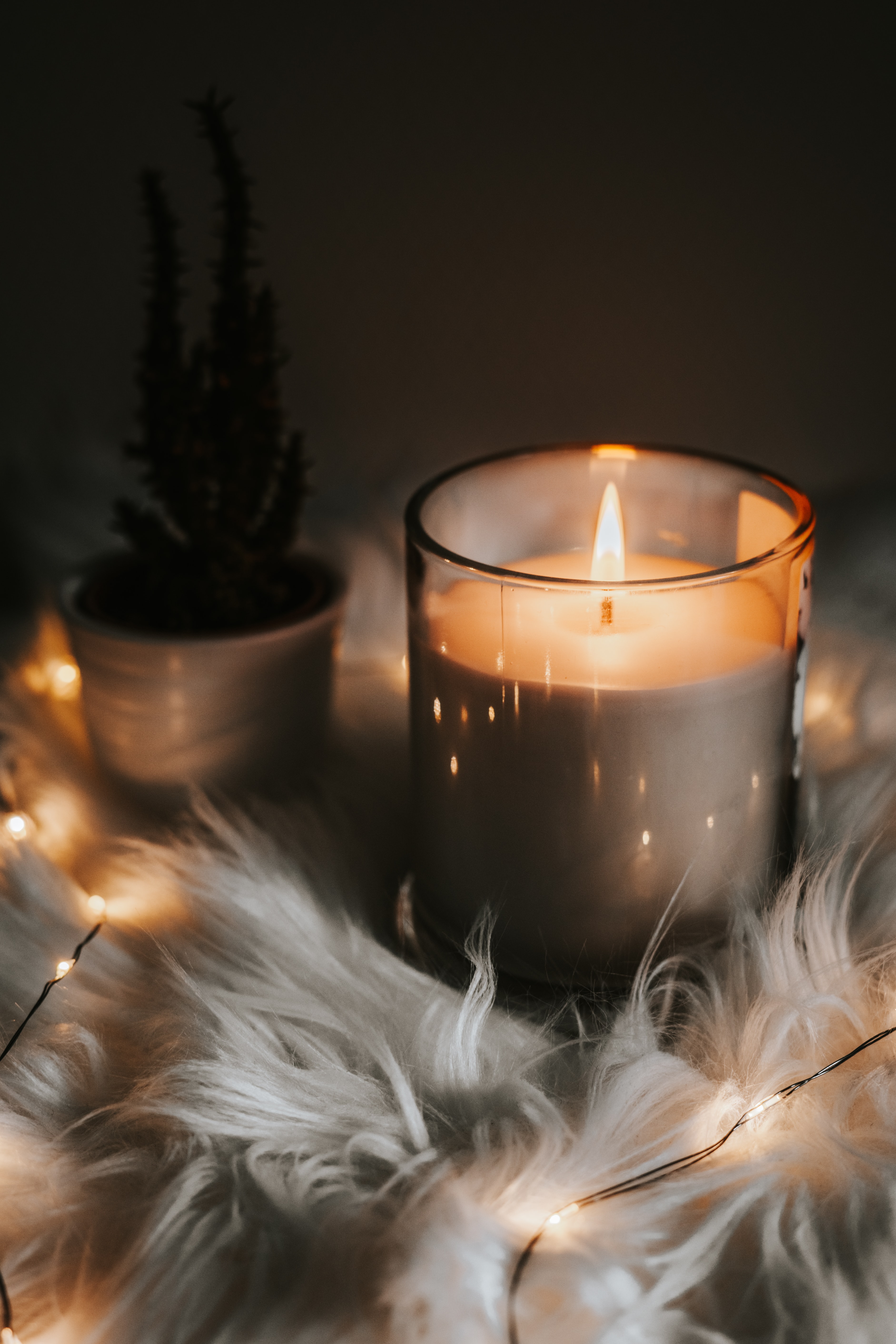 candle, garland, comfort, miscellanea, fire, flame, miscellaneous, coziness HD wallpaper