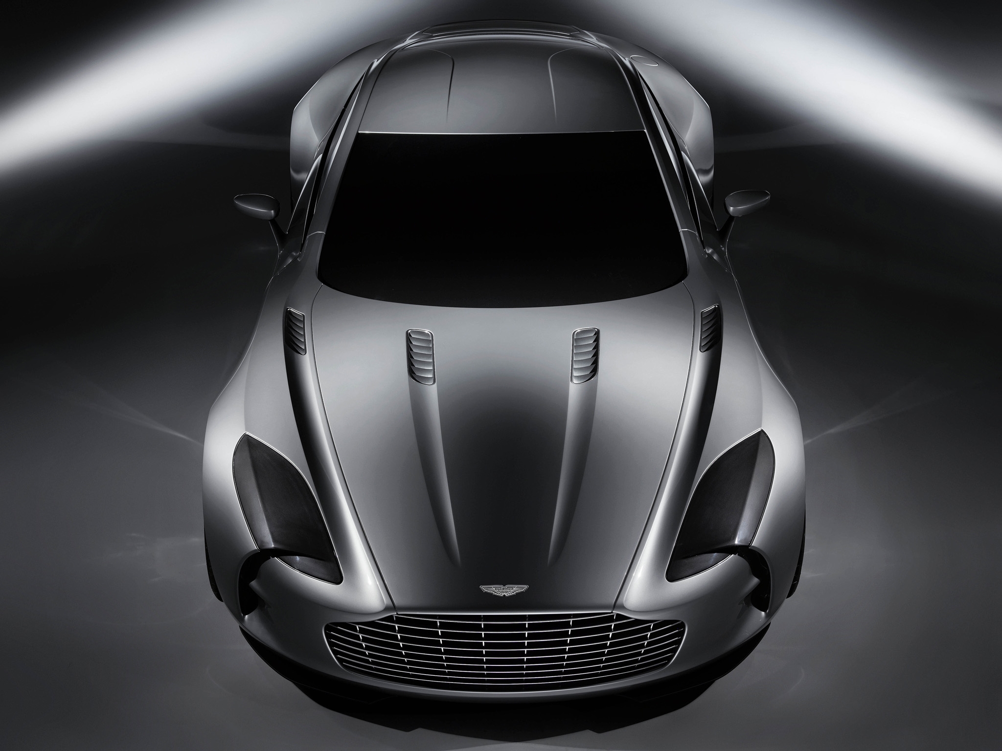 aston martin, one 77, cars, view from above, grey, style, 2008, concept car HD wallpaper