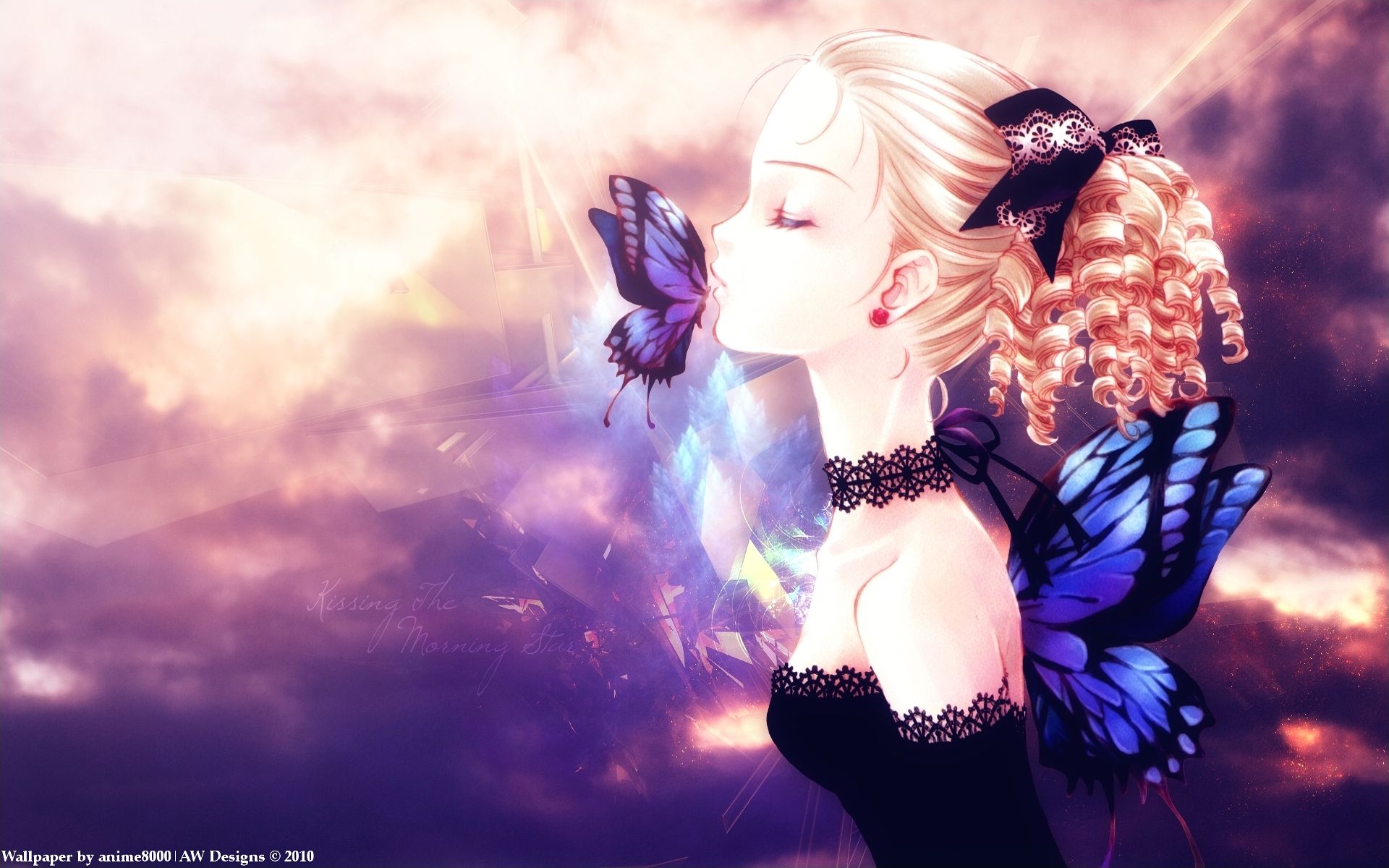 Аниме девушка с крыльями бабочки