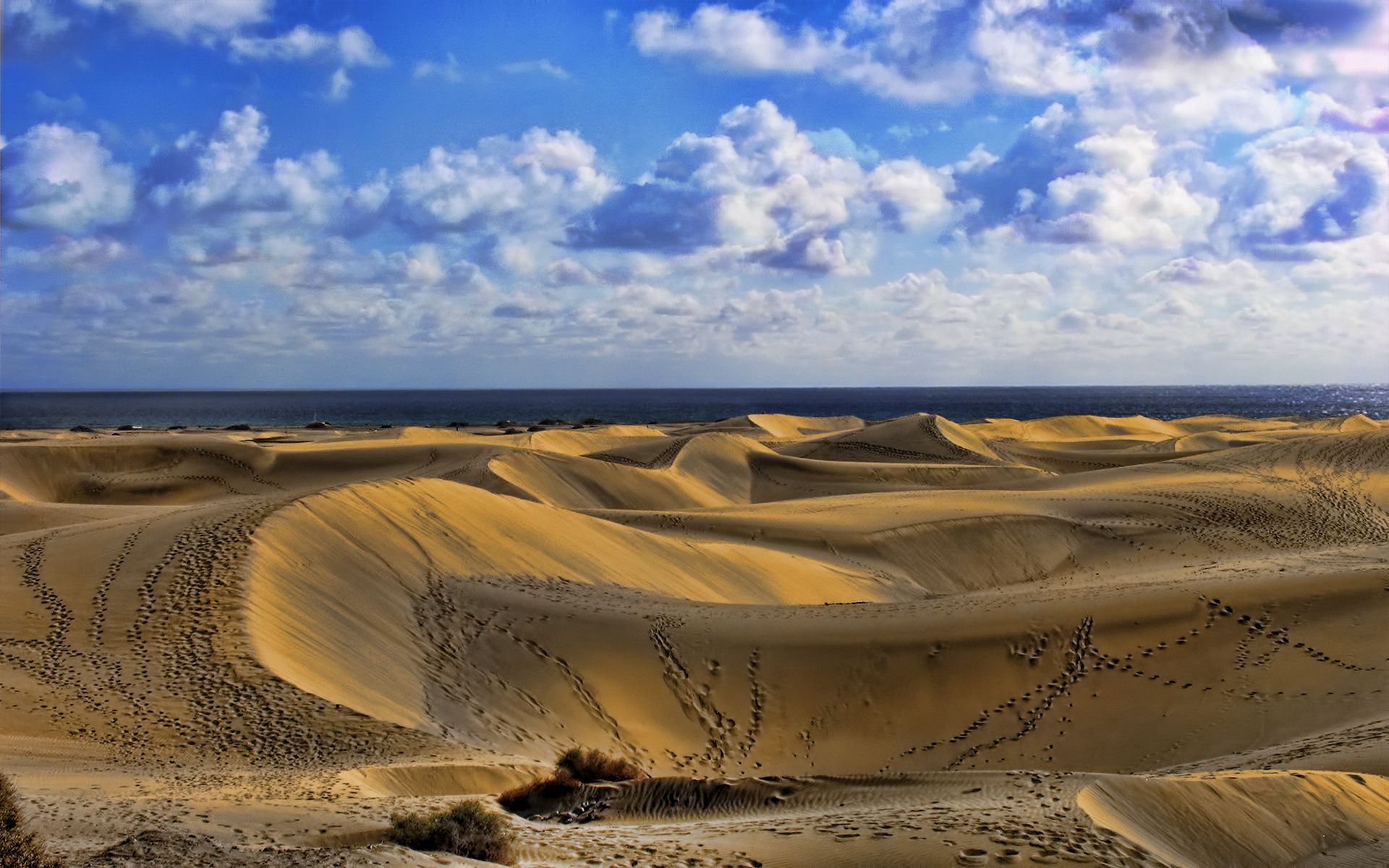 nature, sky, clouds, sand, desert, traces