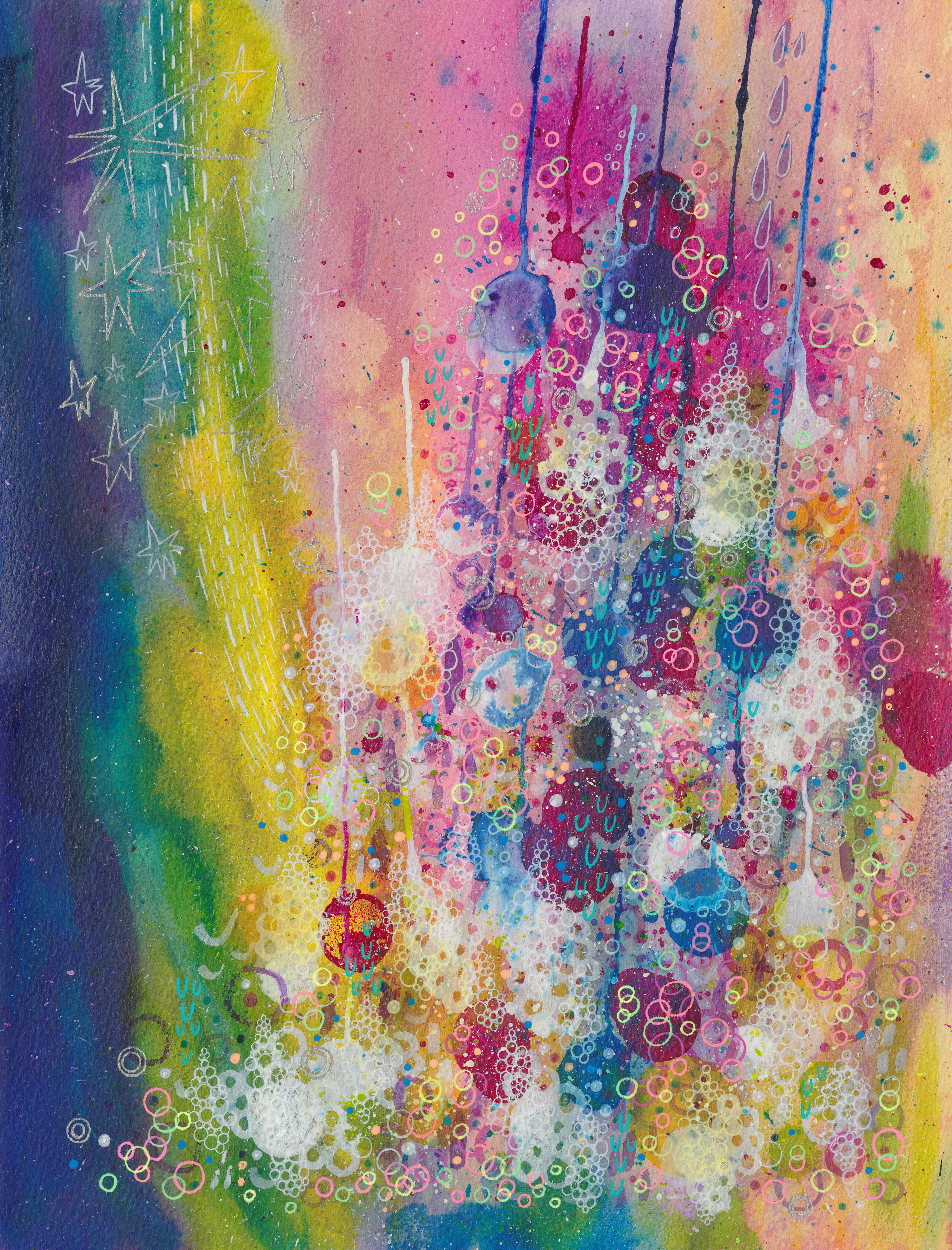 Download mobile wallpaper Watercolor, Spots, Stains, Circles, Motley, Patterns, Multicolored, Abstract for free.