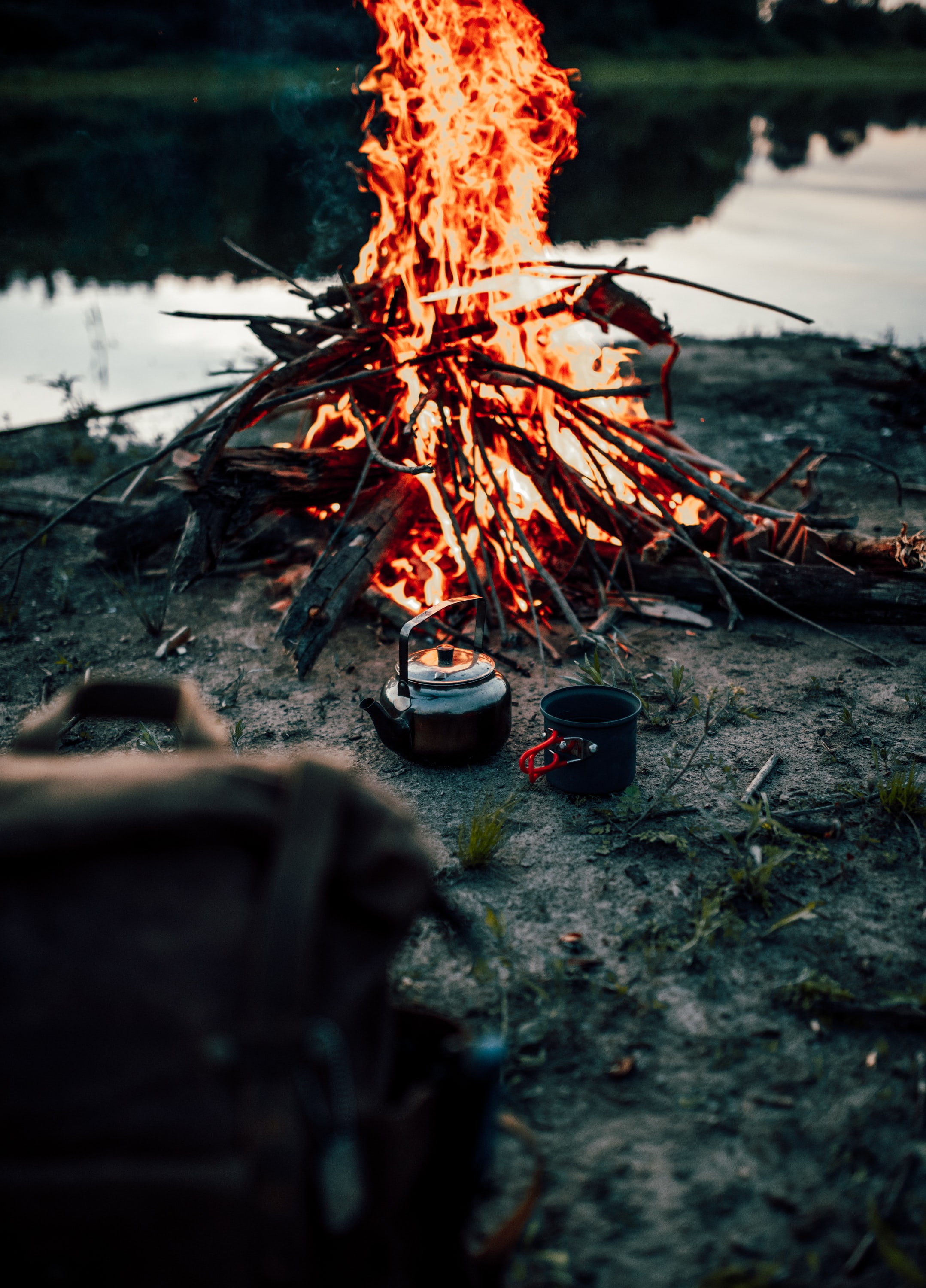 bonfire, tablewares, miscellanea, miscellaneous, camping, campsite, hike, campaign High Definition image