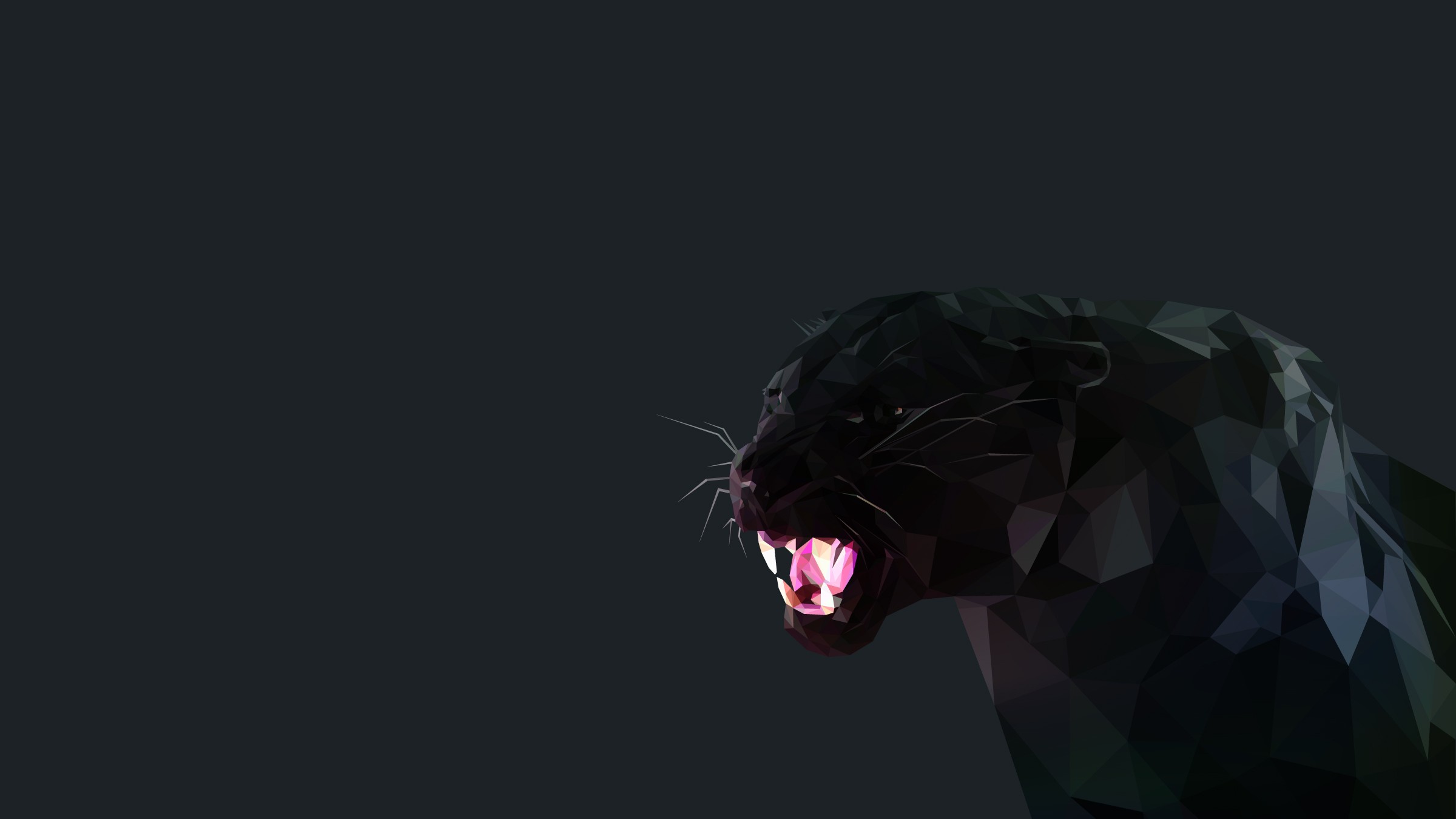 wallpapers black panther, animal, artistic, low poly