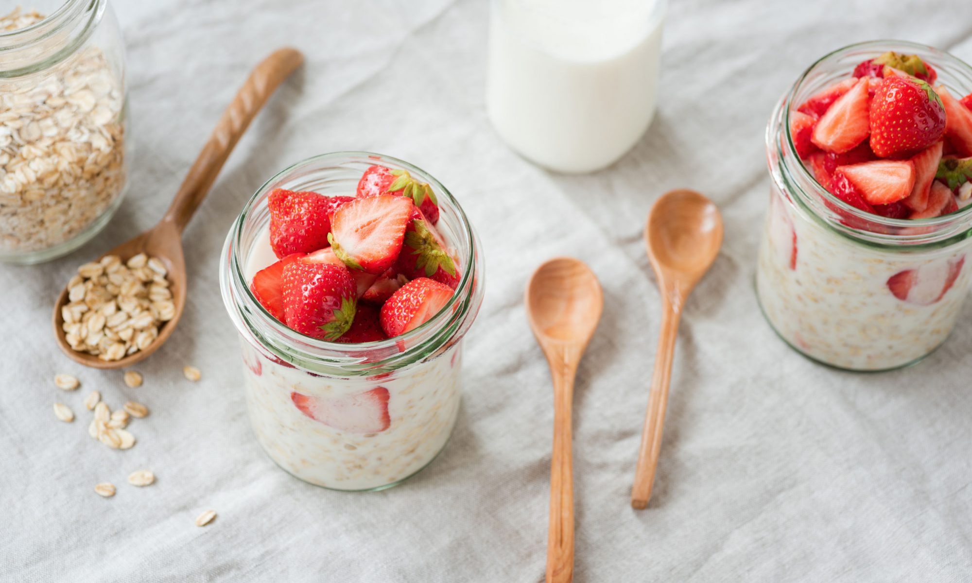 food, breakfast, milk, oatmeal, strawberry Aesthetic wallpaper