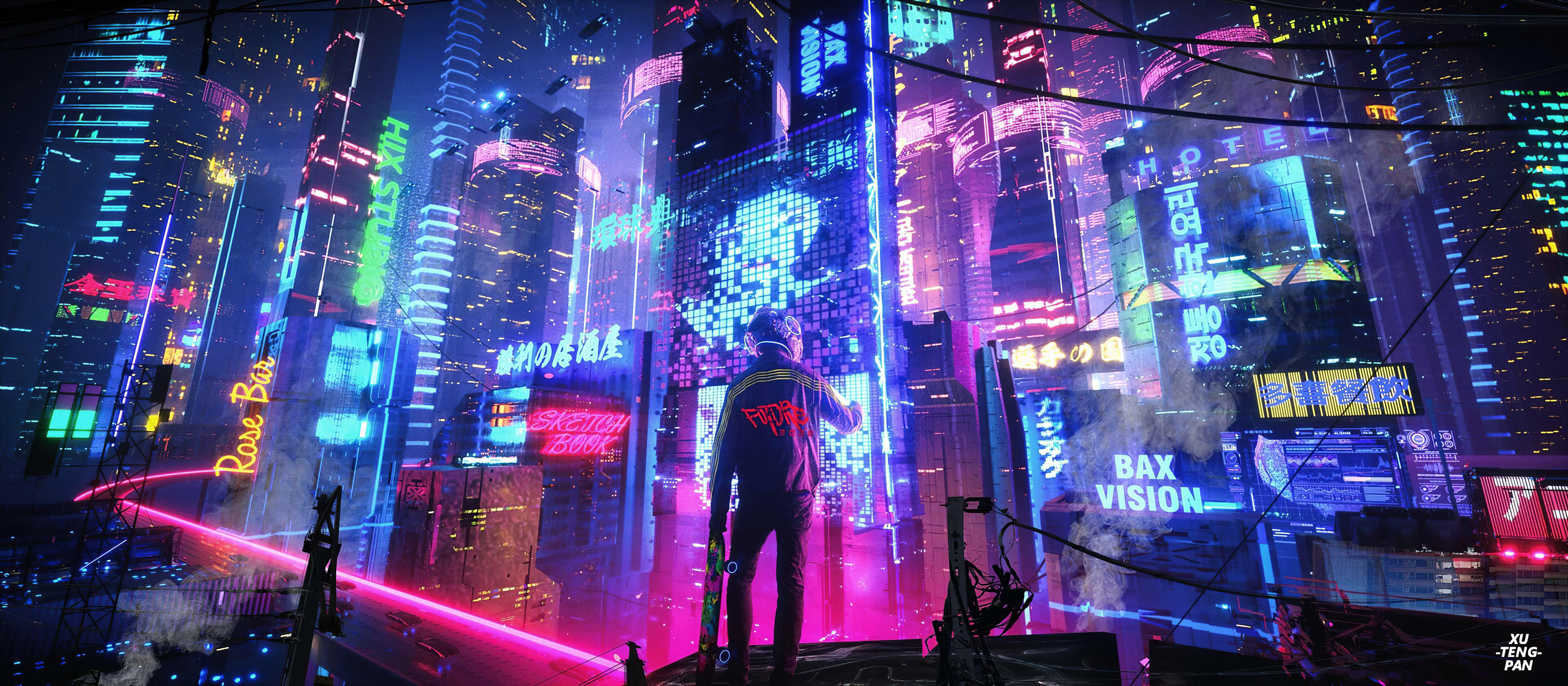 HD wallpaper cyberpunk, futuristic, sci fi, building, city, night