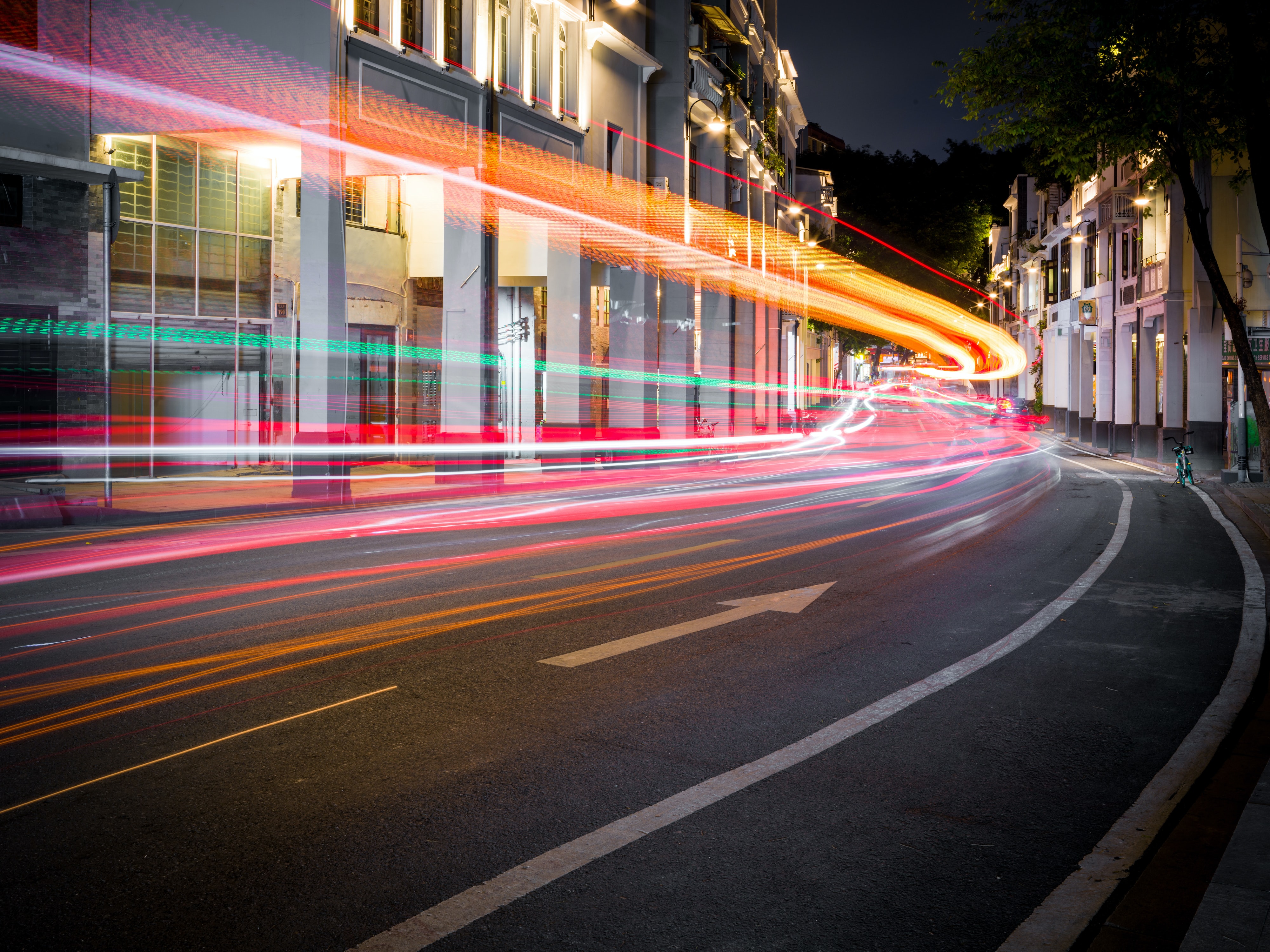 long exposure, cities, road, glow, street High Definition image