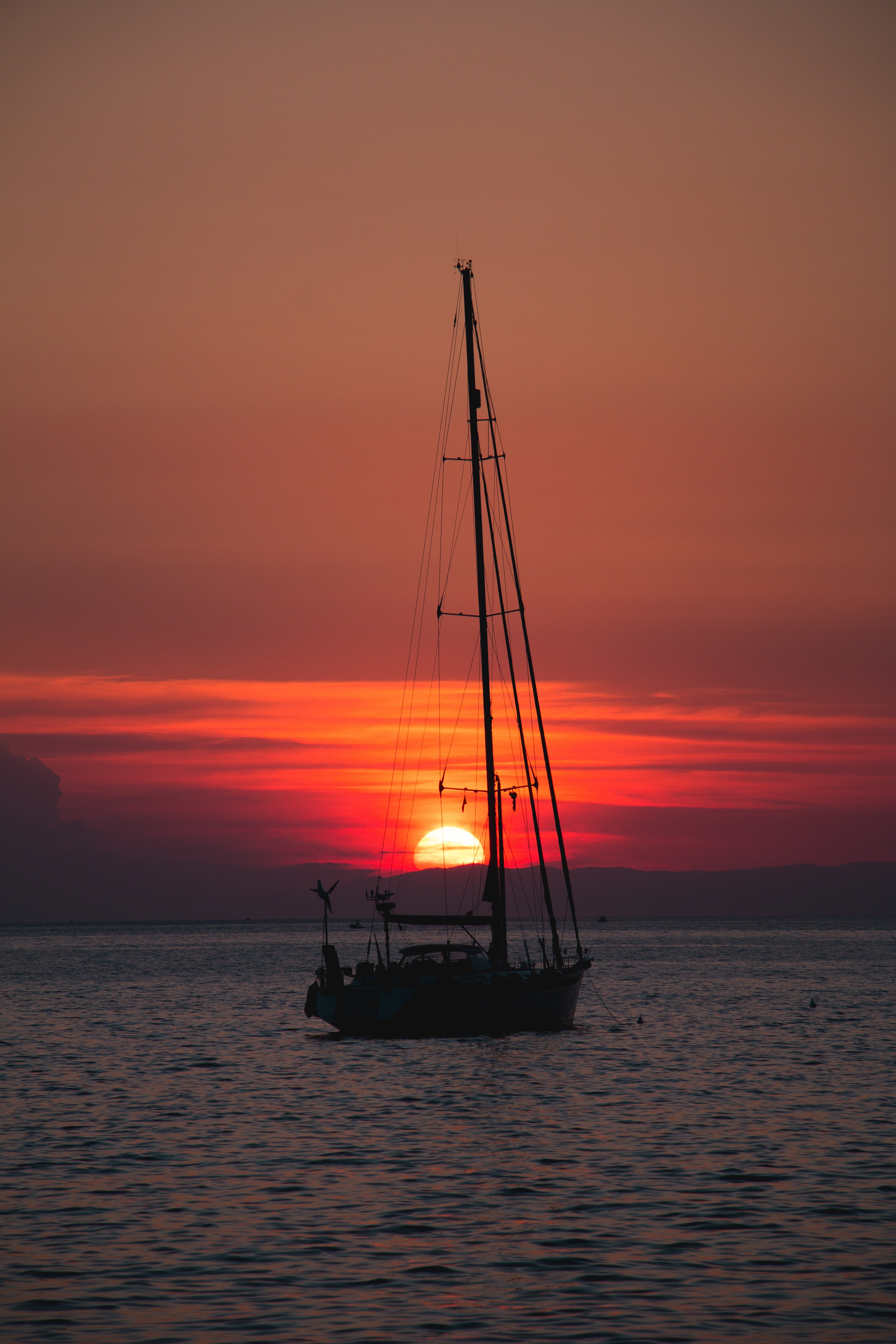 android sunset, boat, sea, twilight, miscellanea, miscellaneous, dusk