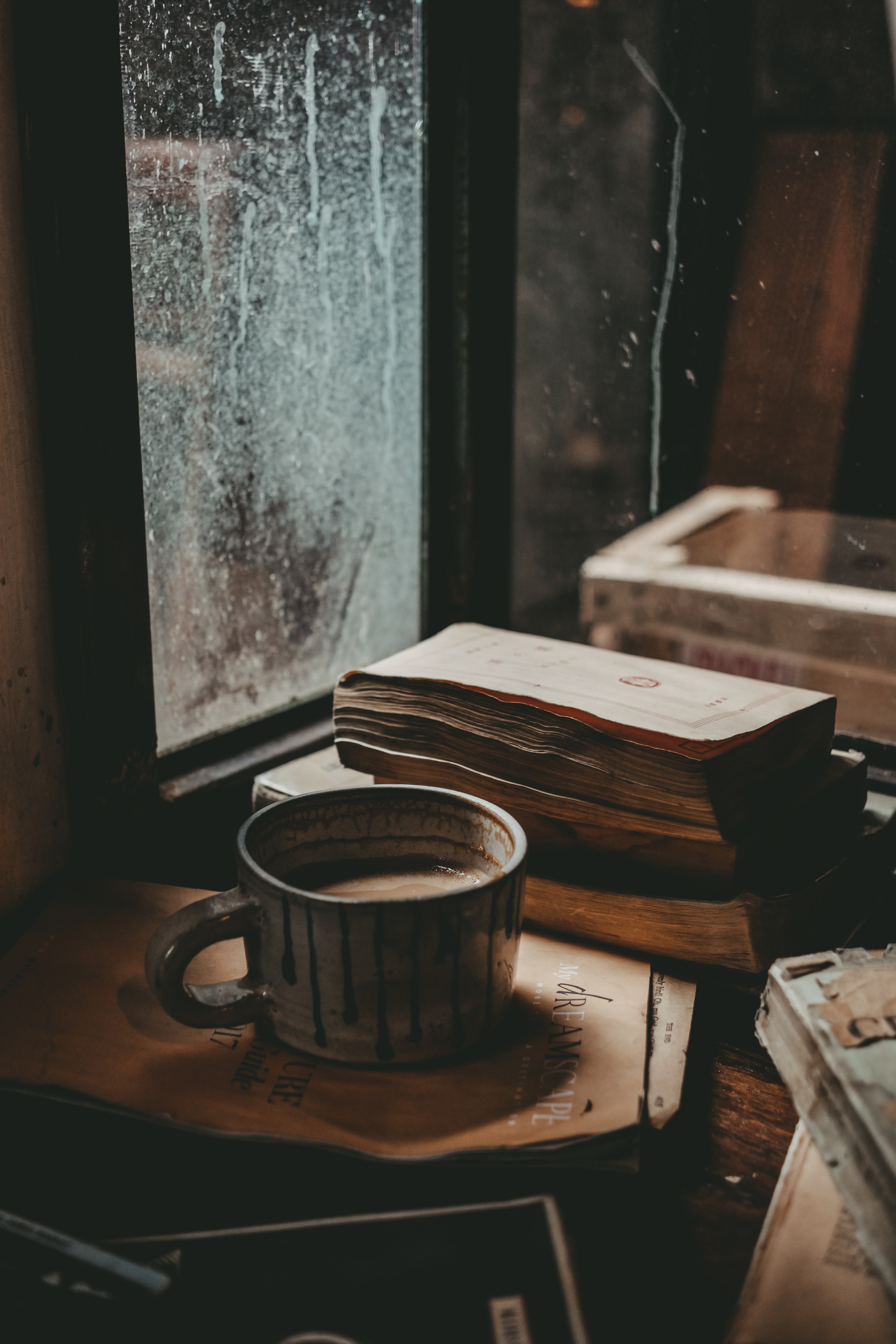 mood, books, food, cup, mug, autumn, window