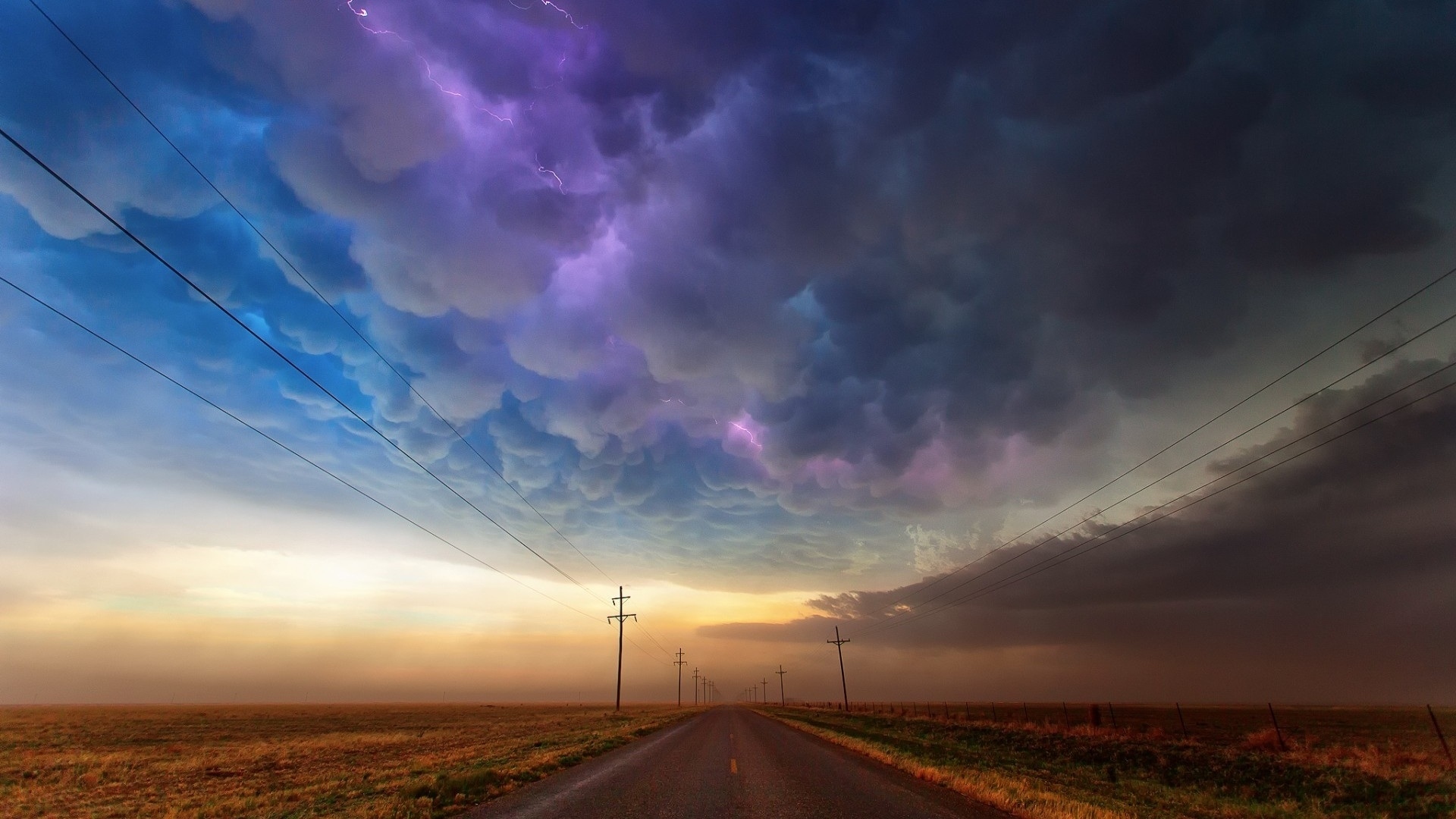 Download mobile wallpaper Nature, Sky, Road, Earth, Storm, Cloud for free.