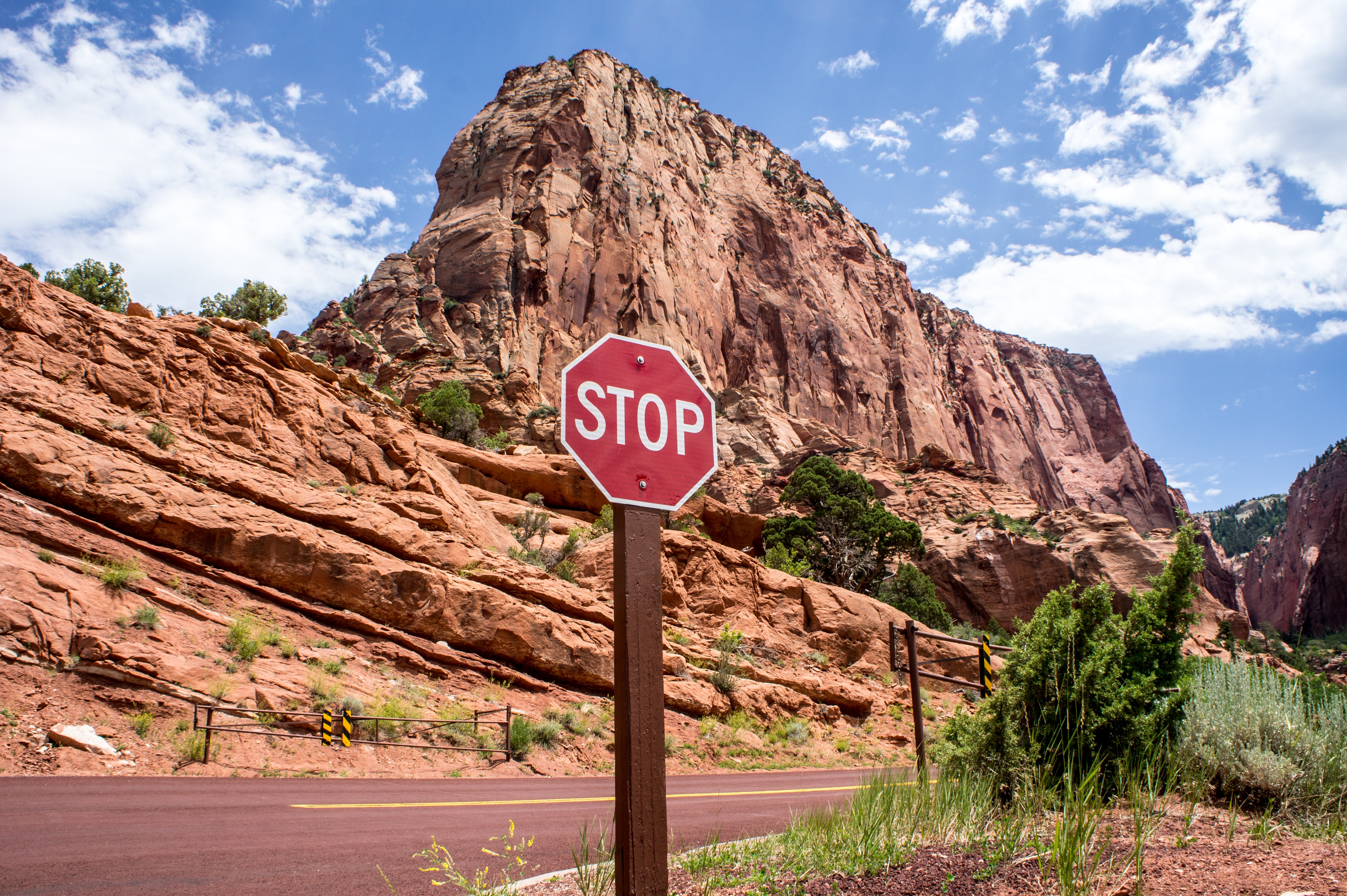 stop, canyon, words, sign