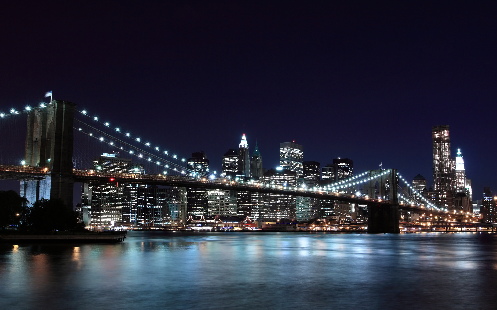Бруклинский мост Нью-Йорк панорама