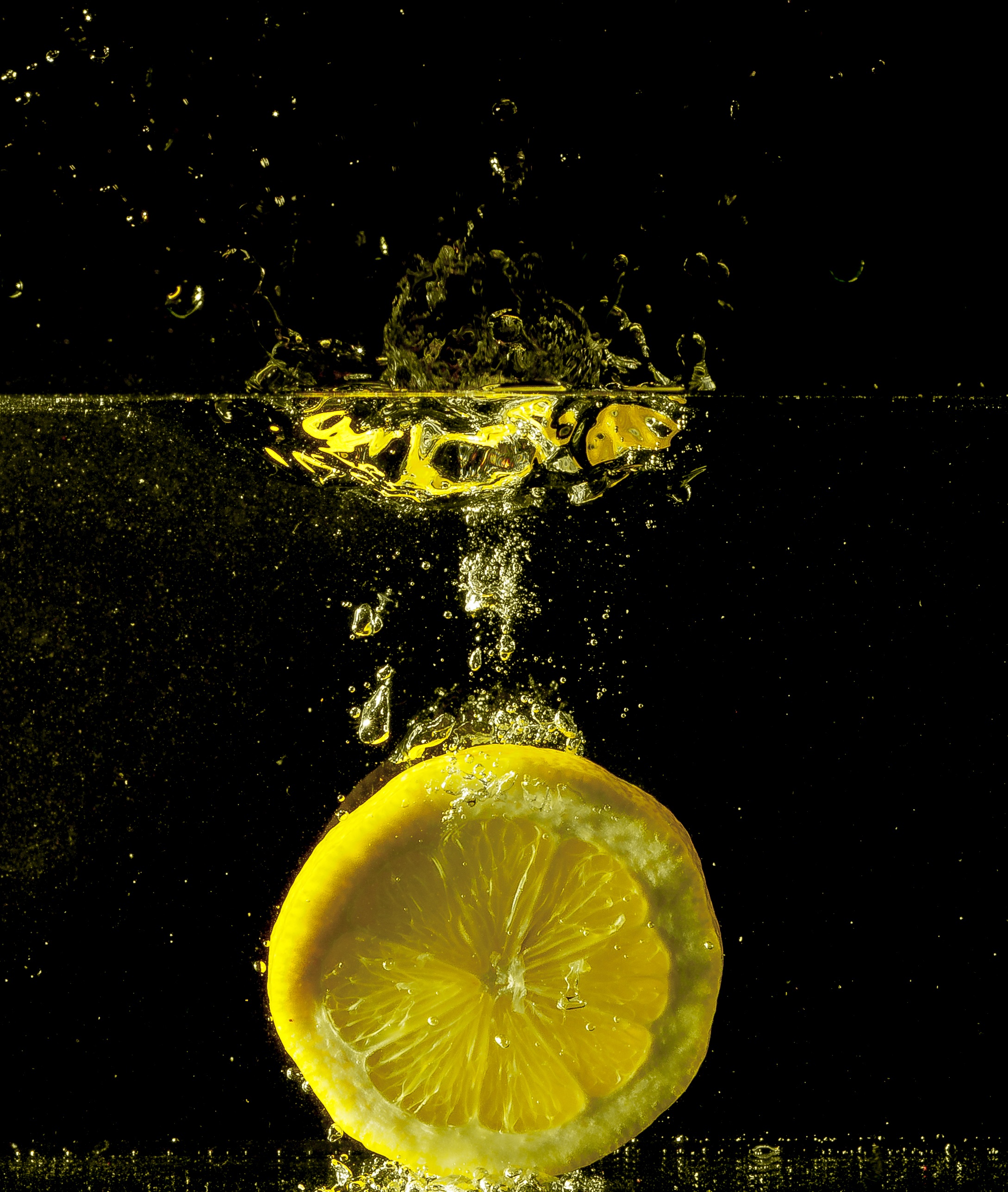 macro, close up, splash, spray, lemon 1080p