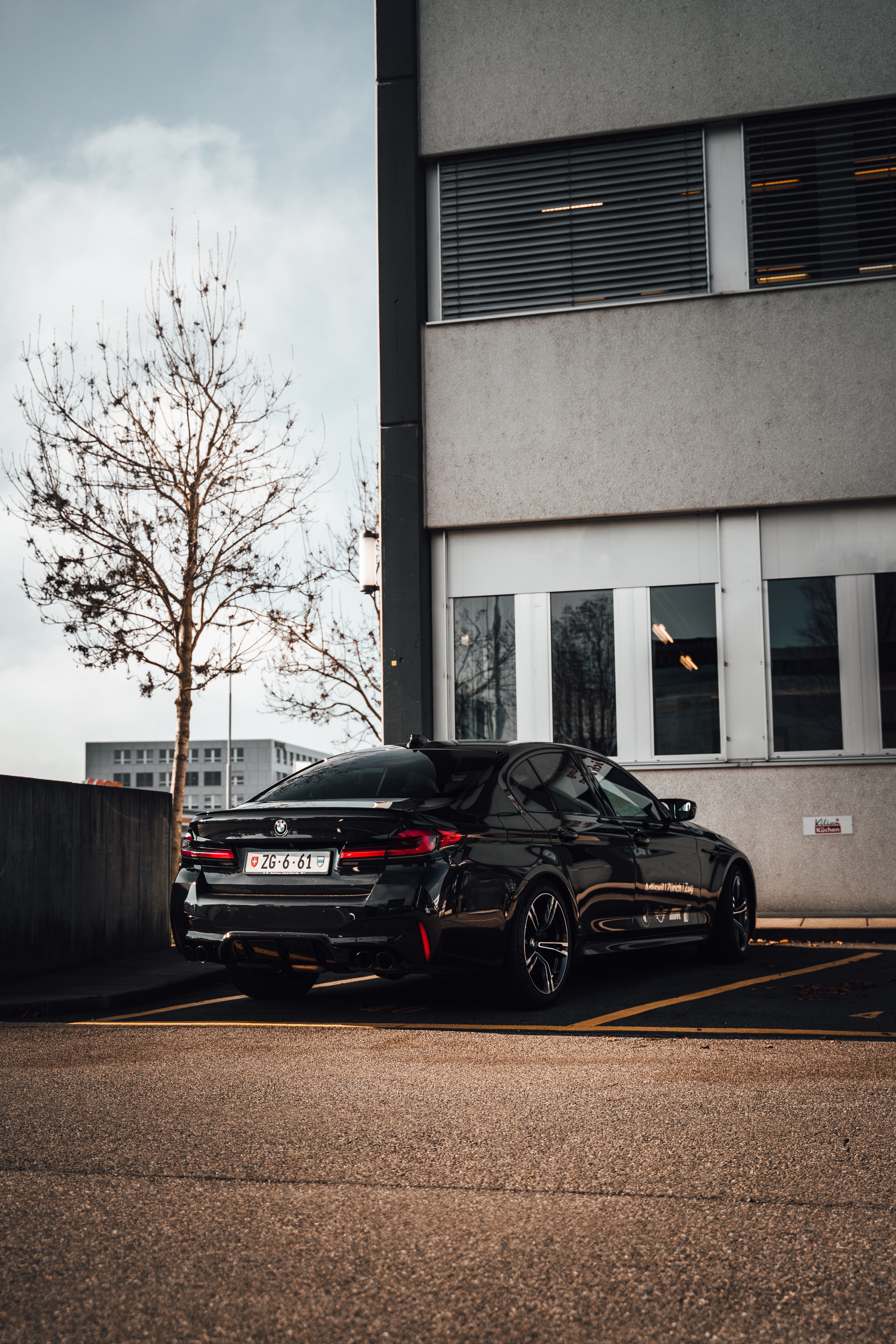bmw, car, cars, black, side view, parking Aesthetic wallpaper