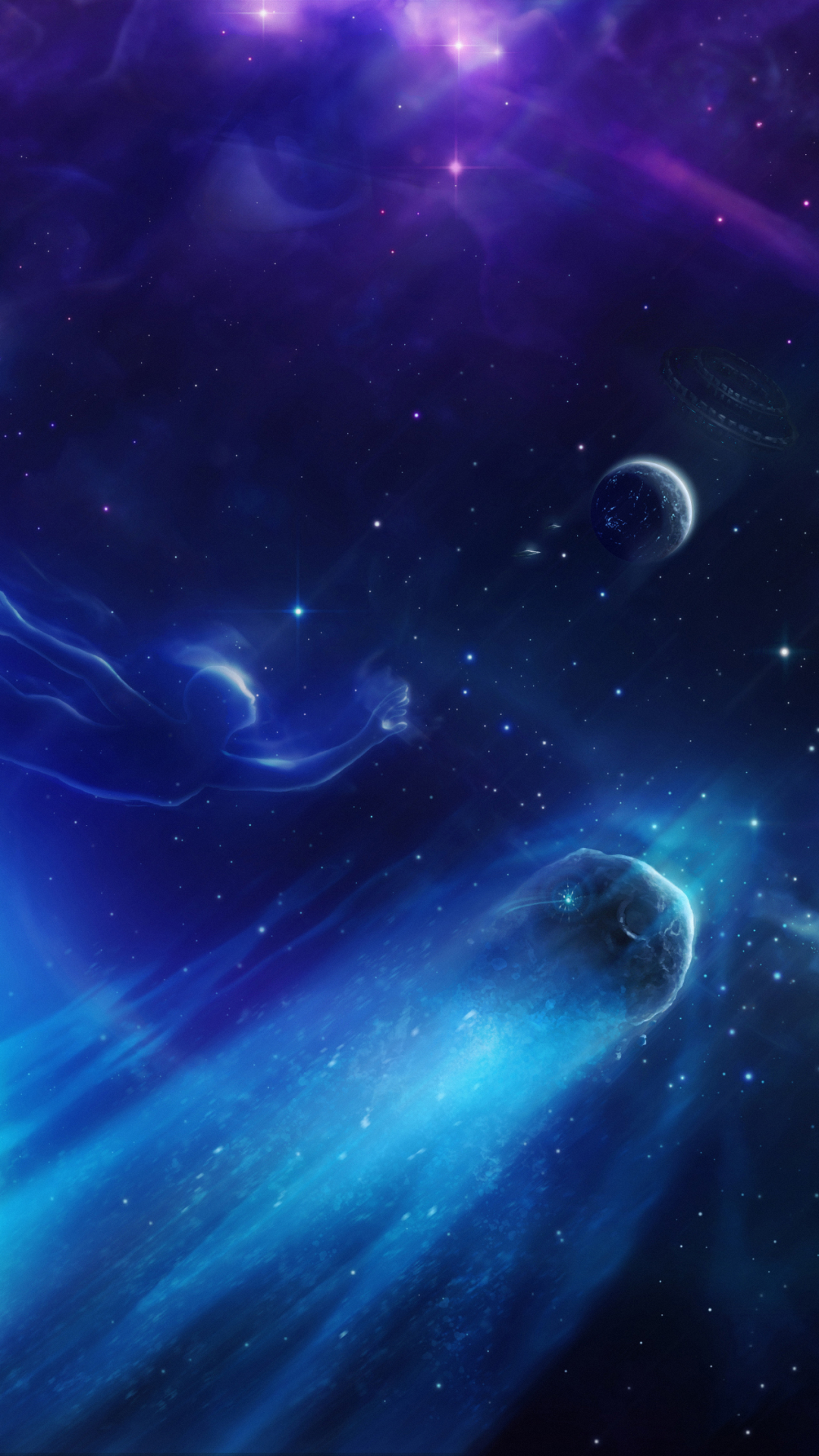 無料モバイル壁紙青い, 星雲, スペース, 紫の, Sf, 宇宙船, 星をダウンロードします。
