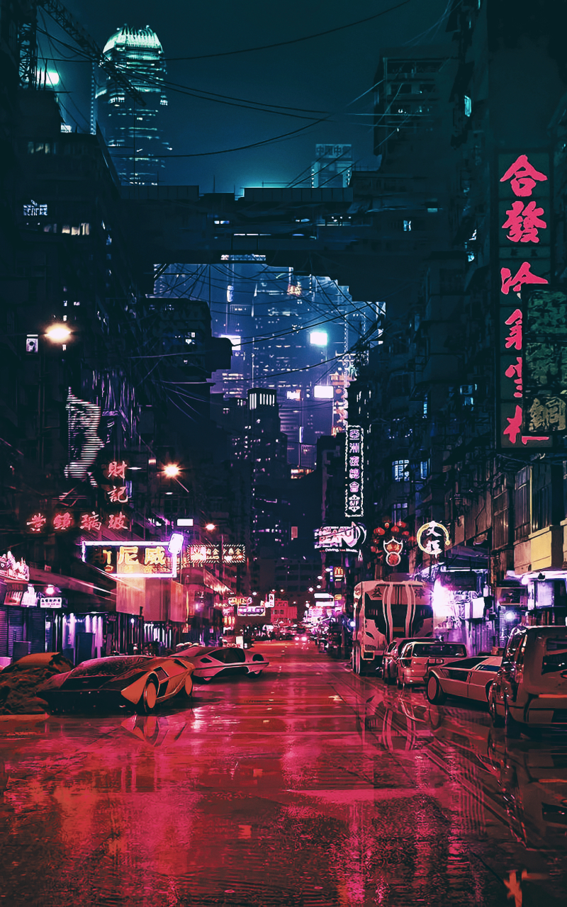 Cyberpunk city wallpaper for phone фото 10