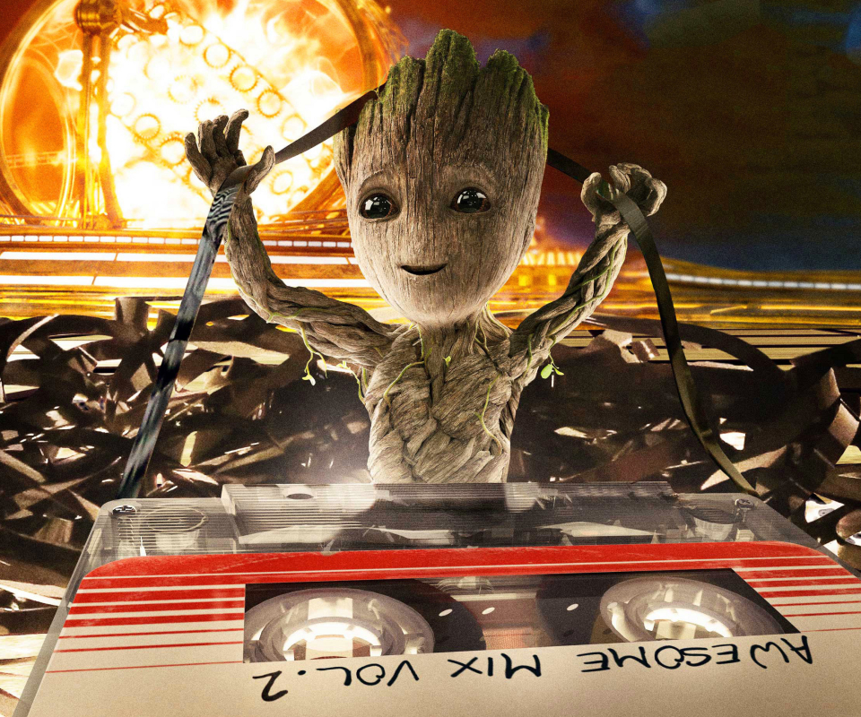 movie, guardians of the galaxy vol 2, cassette, groot