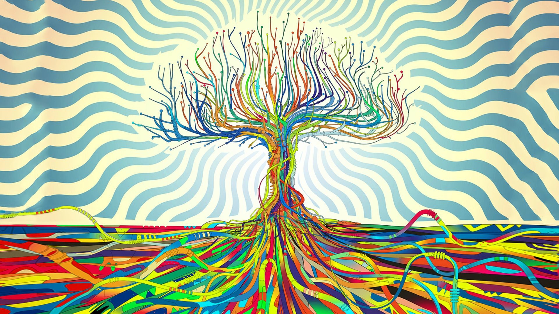 roots, artistic, tree, colorful, colors cell phone wallpapers