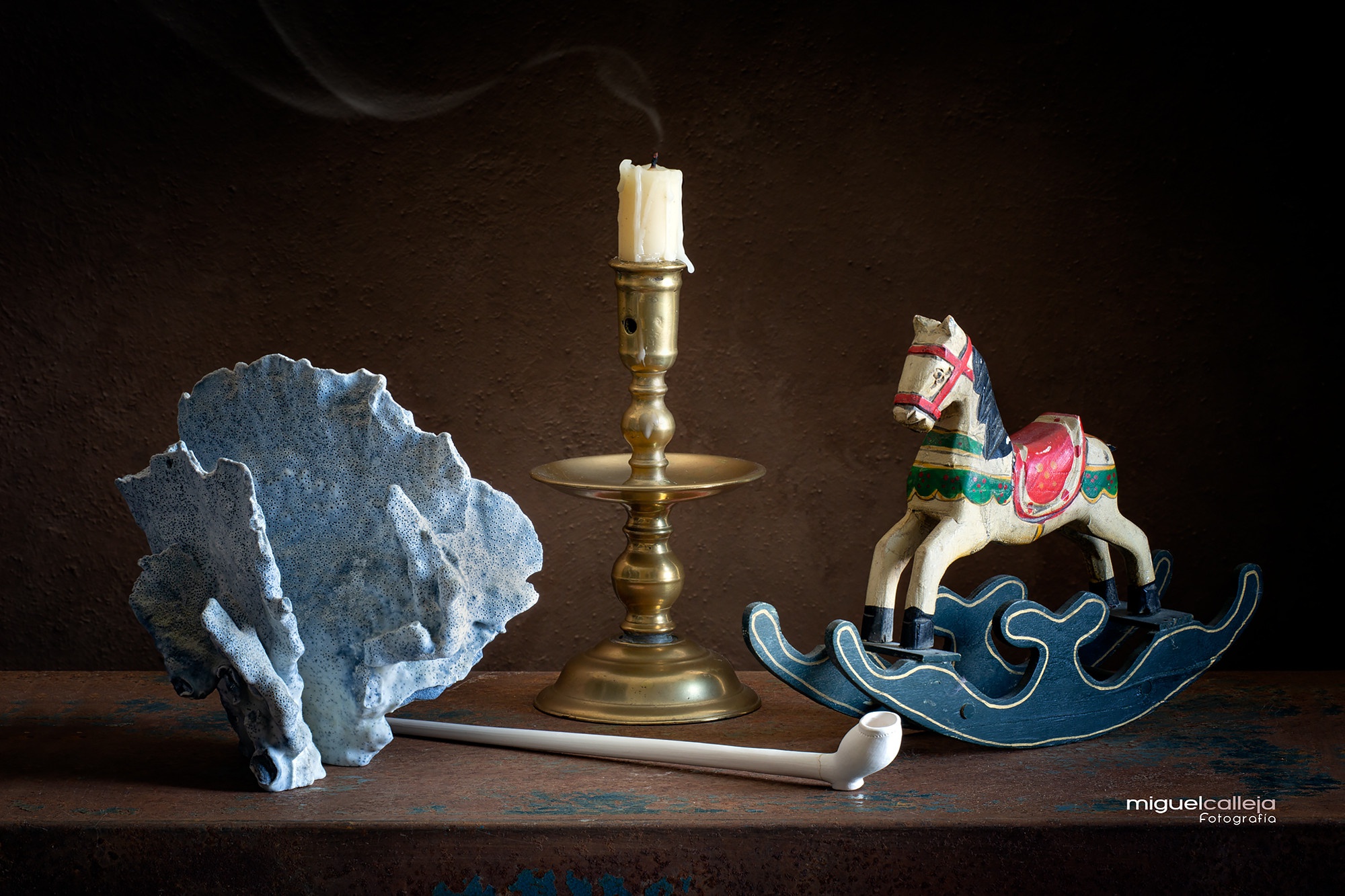 photography, still life, candle, coral, horse, pipe, rocking horse, toy cell phone wallpapers