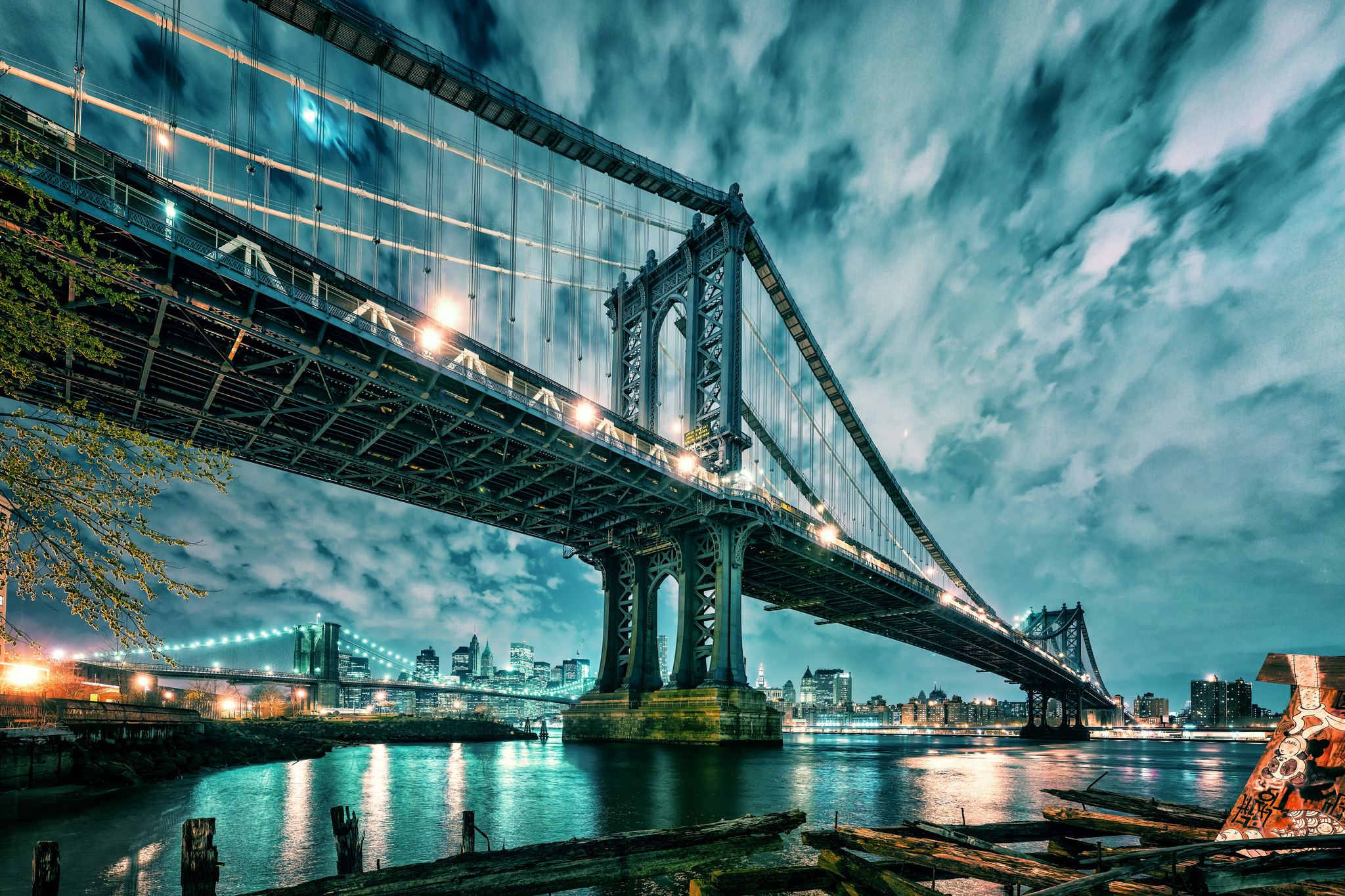 286242 免費下載壁紙 人造, 曼哈顿大桥, 纽约, 桥梁 屏保和圖片