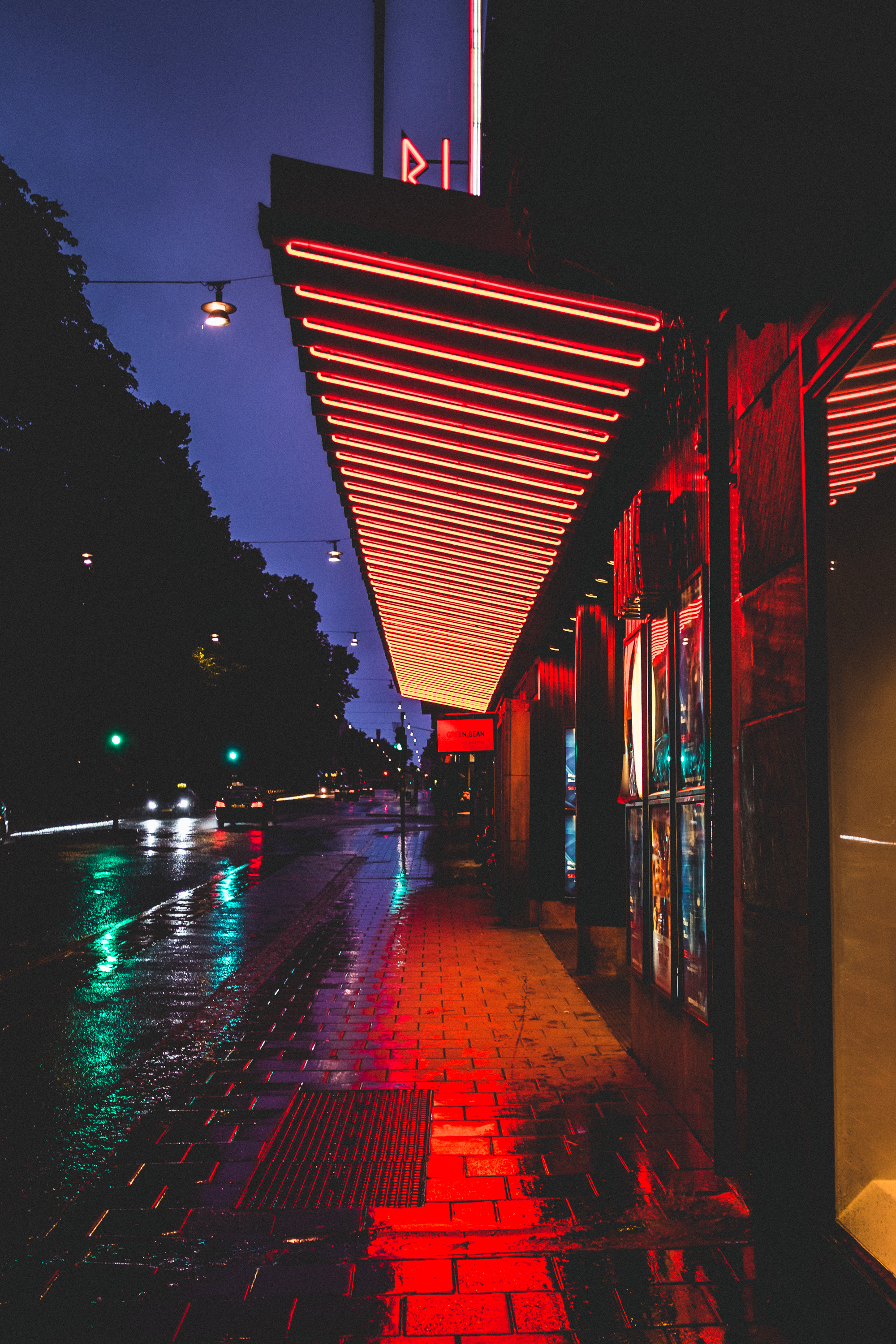 android cities, city lights, street, sweden, tile, road, night, building, stockholm