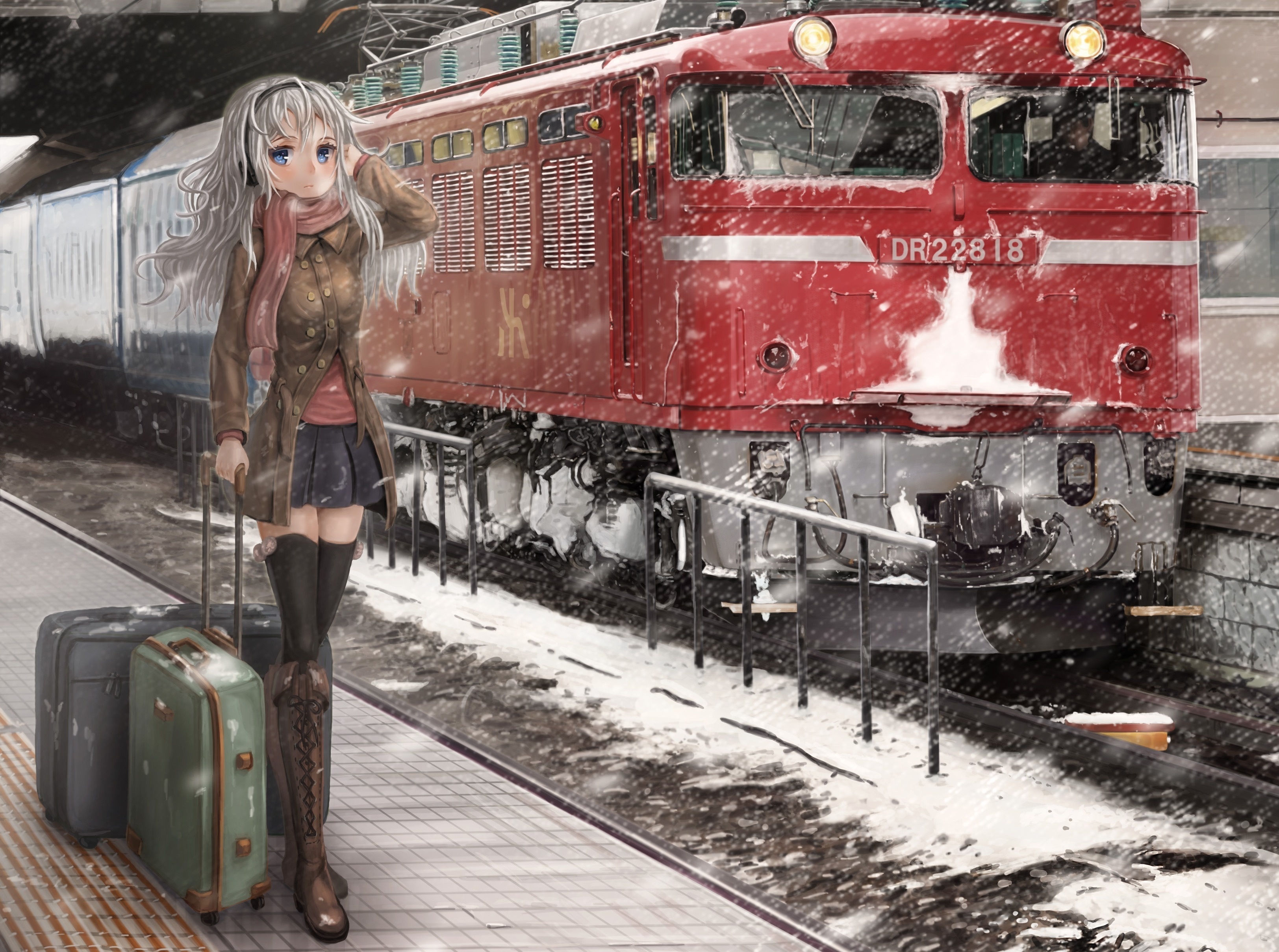 Девушка в поезде арт
