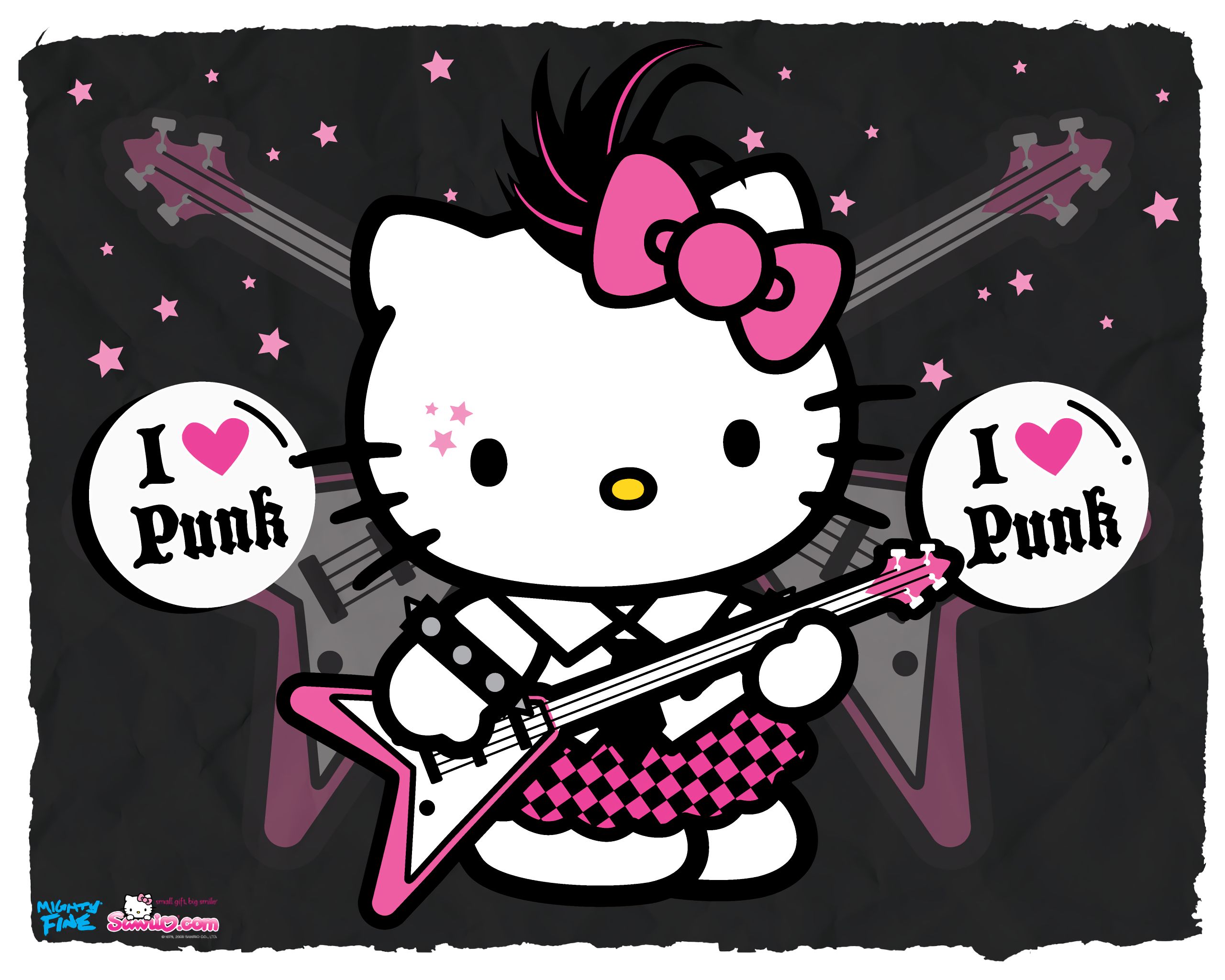 Mobile wallpaper hello kitty, punk, anime, music