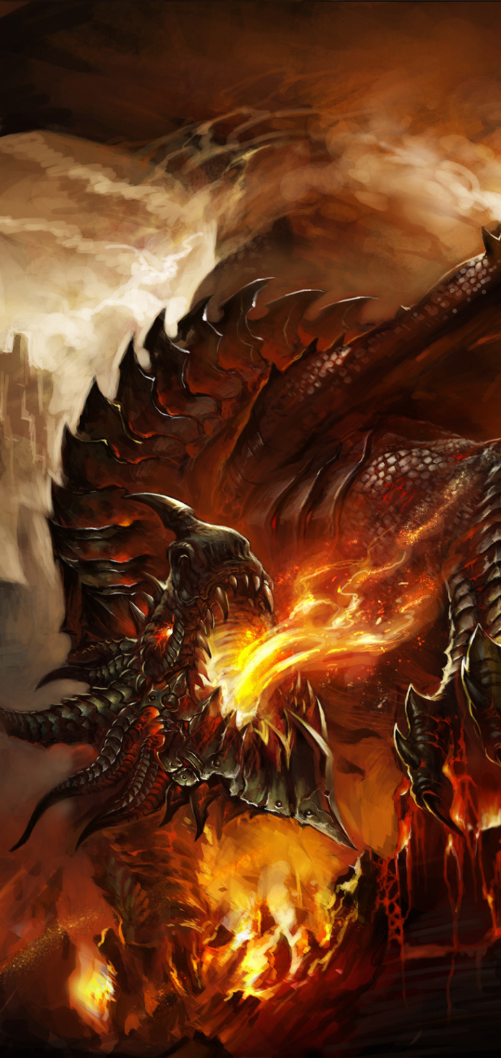 video game, world of warcraft, deathwing (world of warcraft), fire, dragon, warcraft