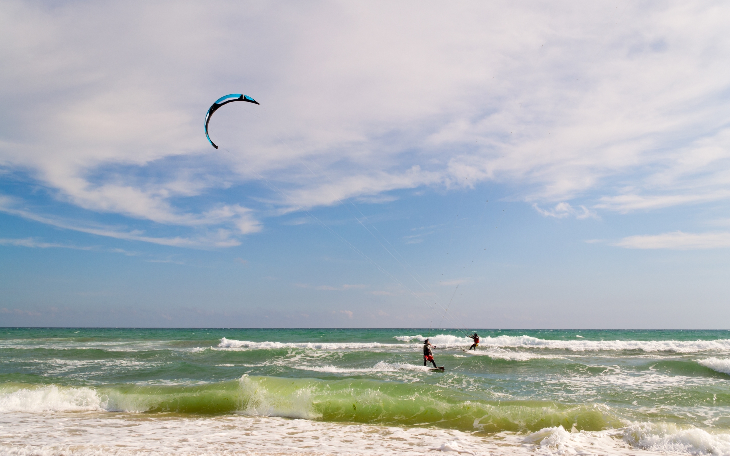 Download mobile wallpaper Windsurfing, Sports, Landscape, Sea for free.