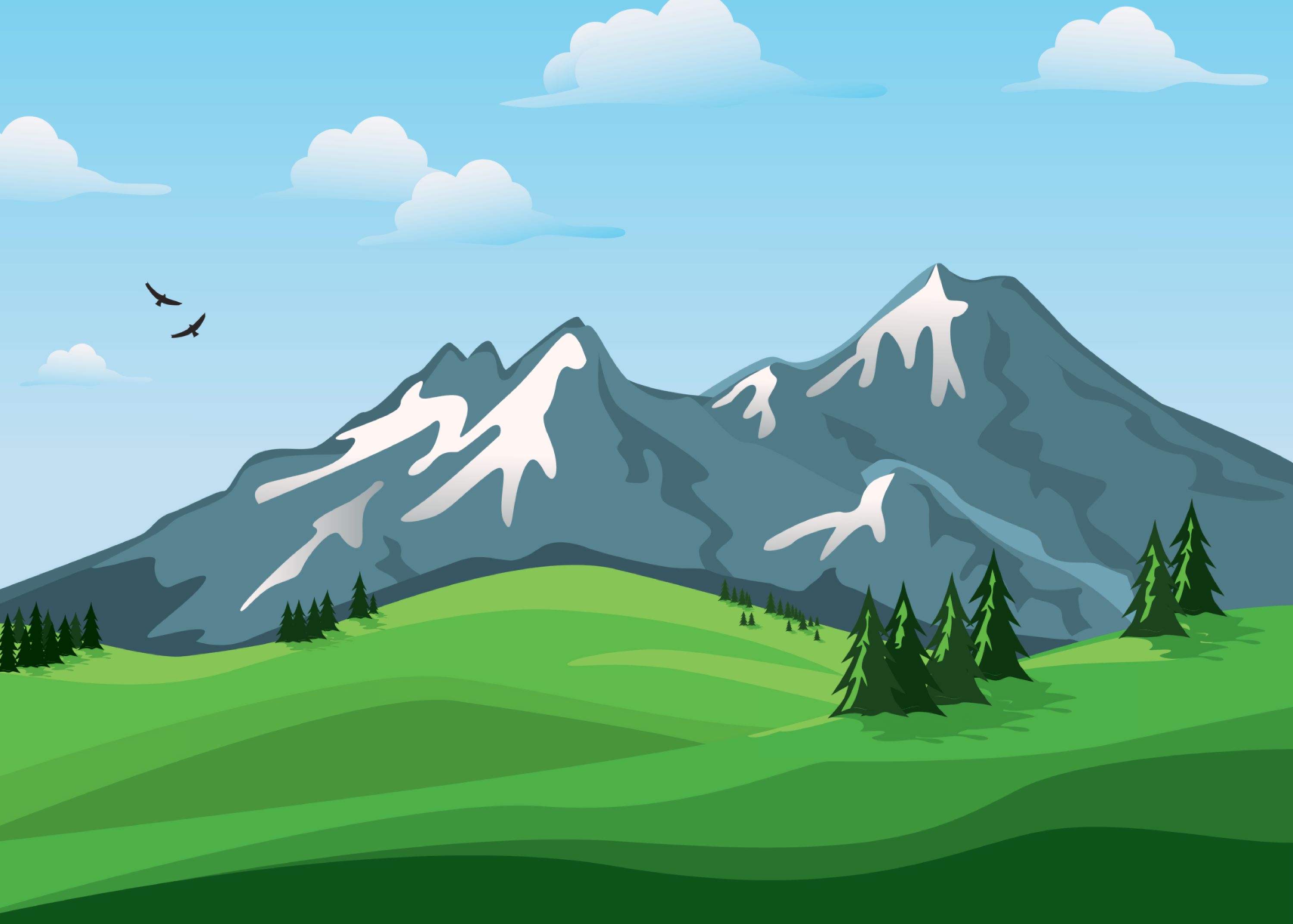 Free download wallpaper Nature, Mountains, Landscape, Vector on your PC desktop