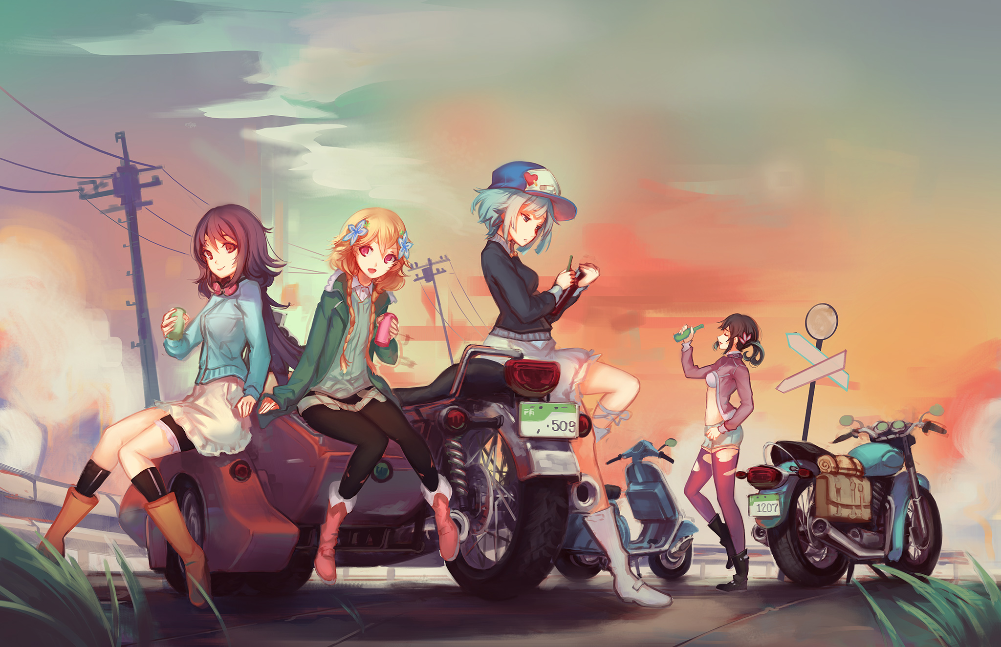 Девчонки на колесах аниме