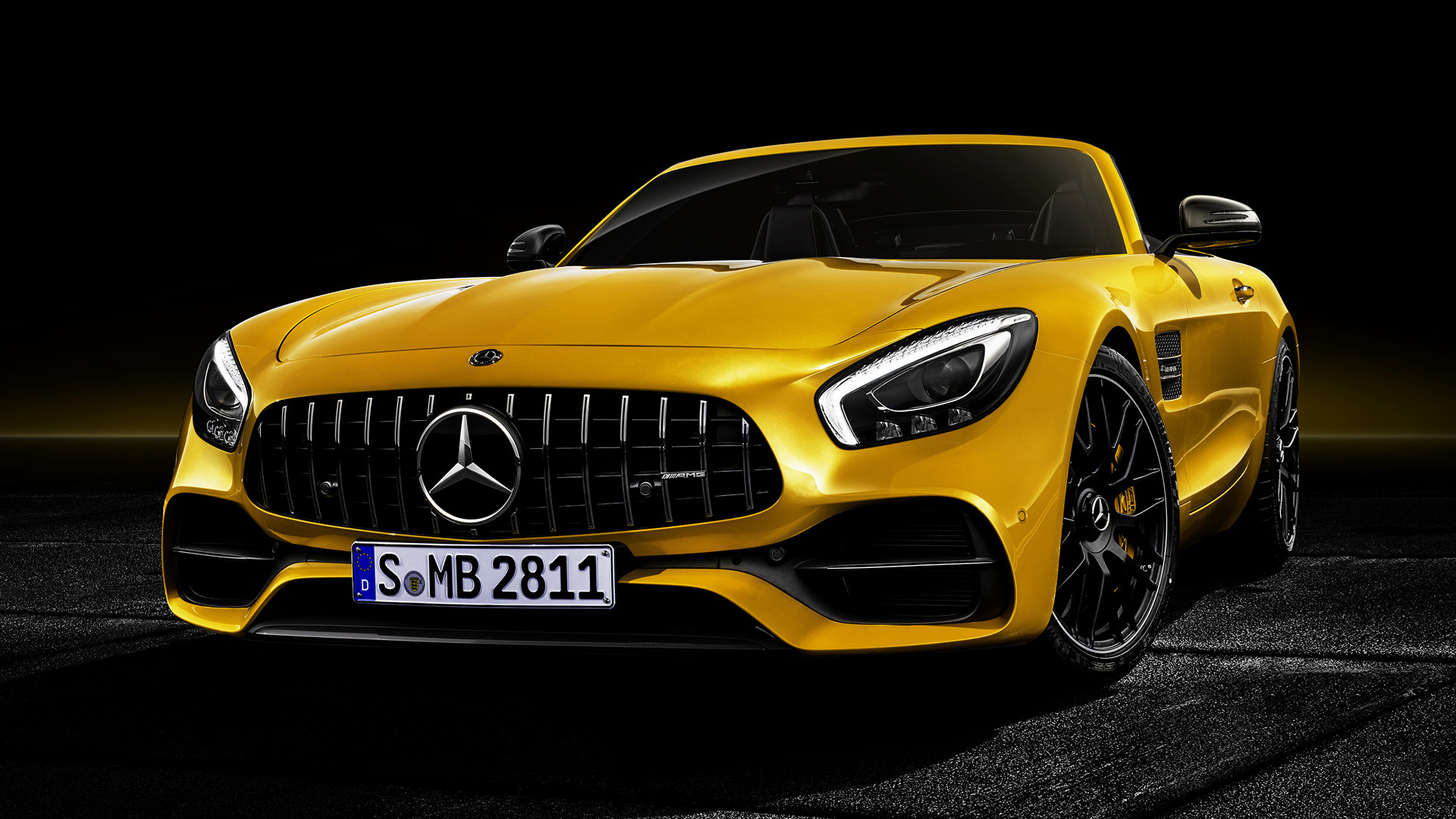 mercedes benz, vehicles, mercedes amg gt s, car, roadster, yellow car for android
